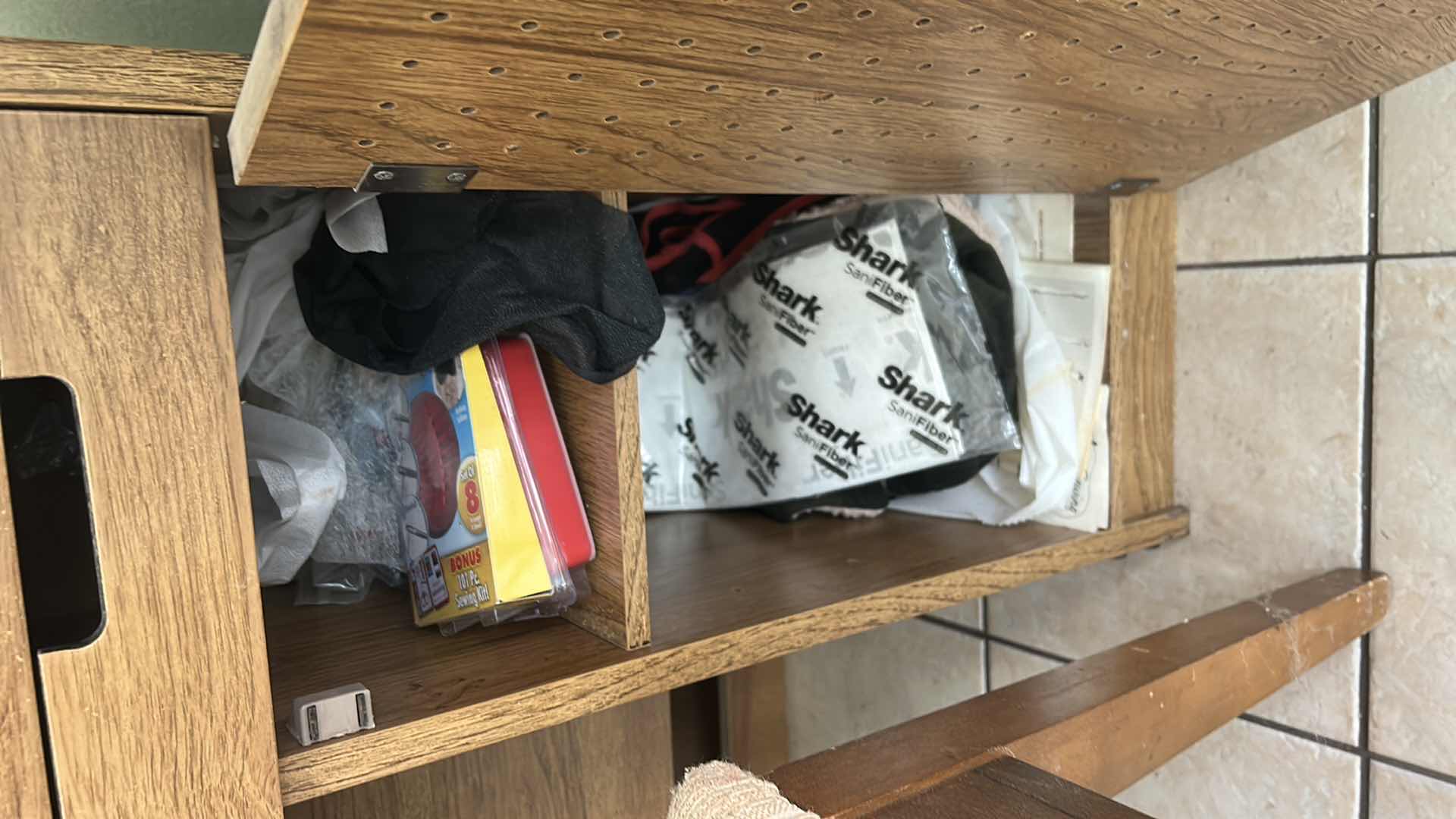 Photo 1 of VINTAGE SEWING TABLE AND CHAIR WITH KENMORE SEWING MACHINE AND ACCESSORIES