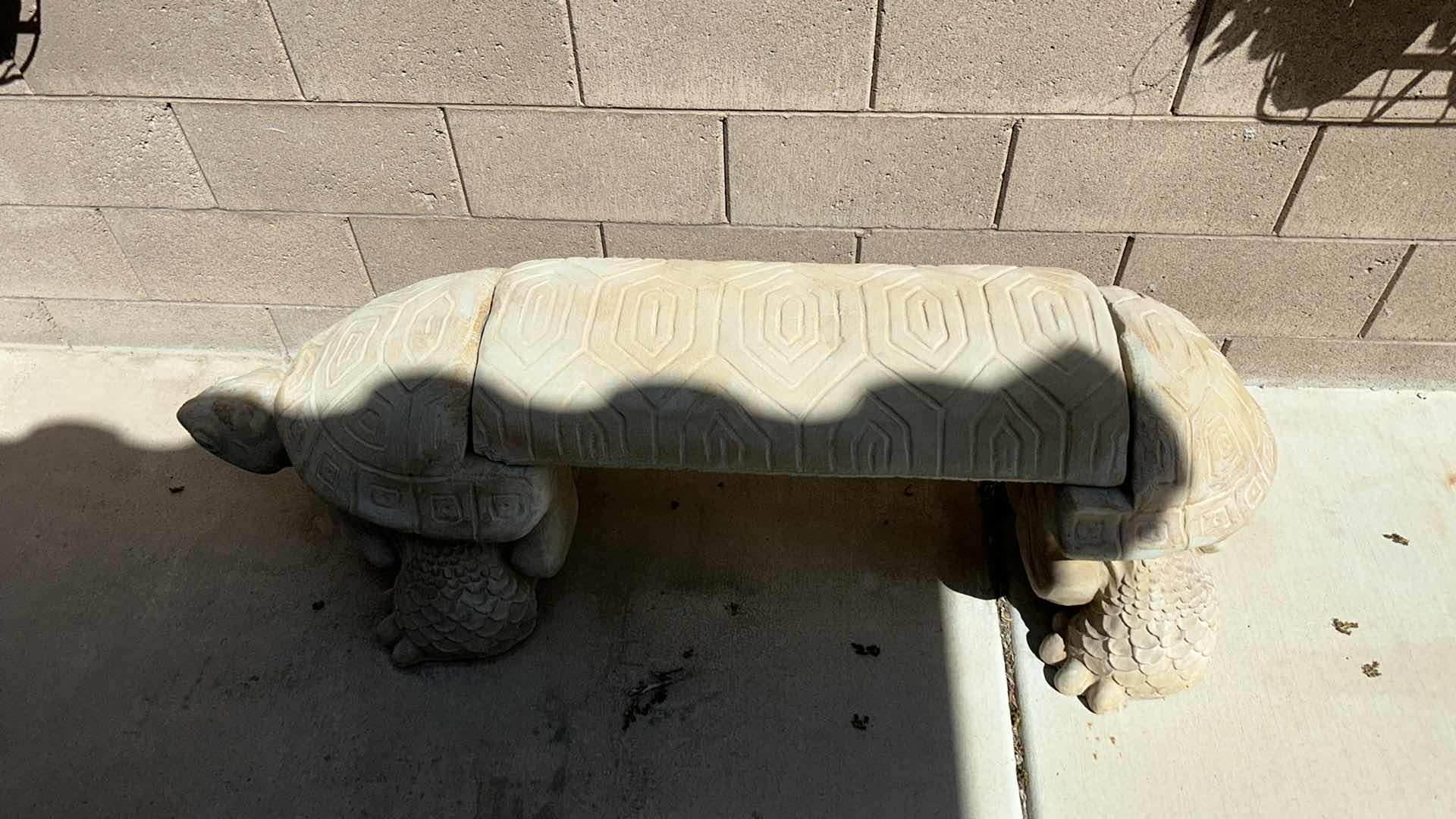 Photo 1 of VERY HEAVY CONCRETE TURTLE BENCH 5’ x 22” x H18”