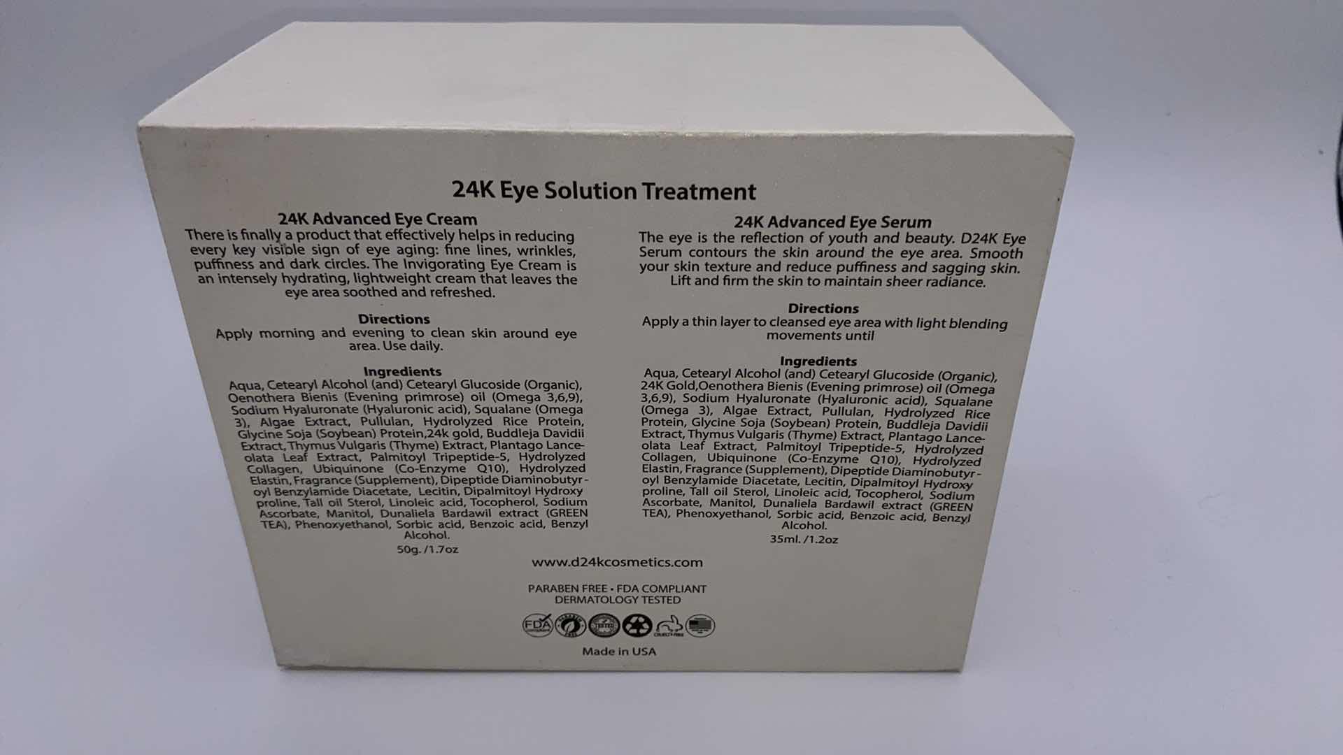 Photo 1 of NEW 24K EYE SOLUTION TREATMENT SERUM & CREAM - DRAMATICALLY REDUCES SIGNS OF AGING