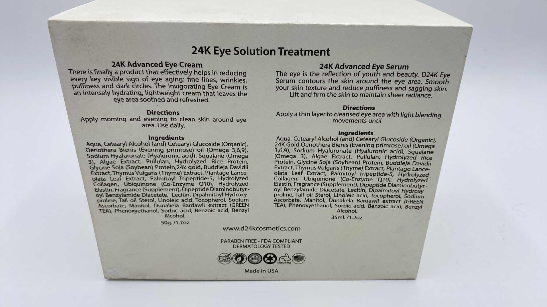 Photo 1 of NEW 24K EYE SOLUTION TREATMENT SERUM & CREAM - DRAMATICALLY REDUCES SIGNS OF AGING