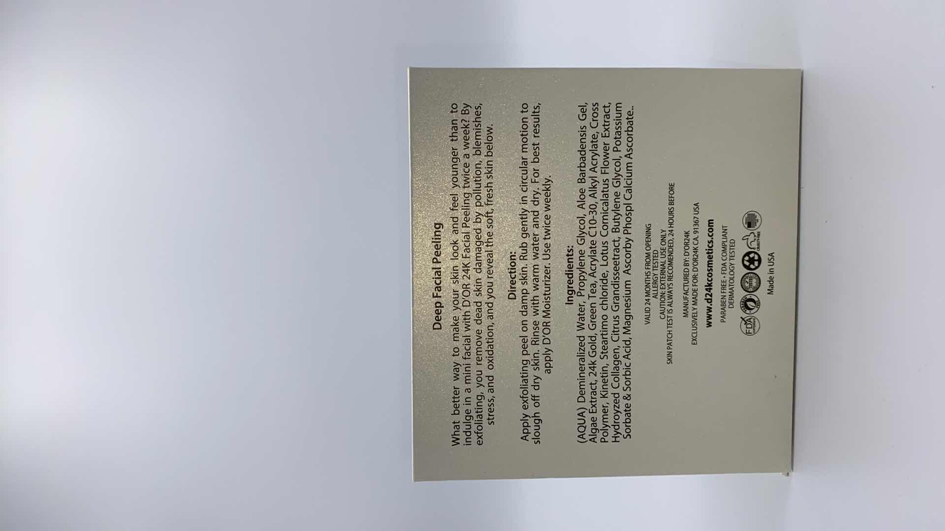 Photo 1 of NEW D24K DEEP FACIAL PEELING - BLEND OF COLLAGEN AND 24K GOLD TO HYDRATE AND PLUMP THE SKIN