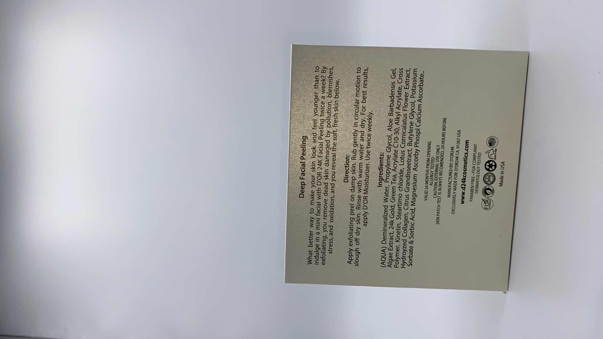 Photo 1 of NEW D24K DEEP FACIAL PEELING - BLEND OF COLLAGEN AND 24K GOLD TO HYDRATE AND PLUMP THE SKIN