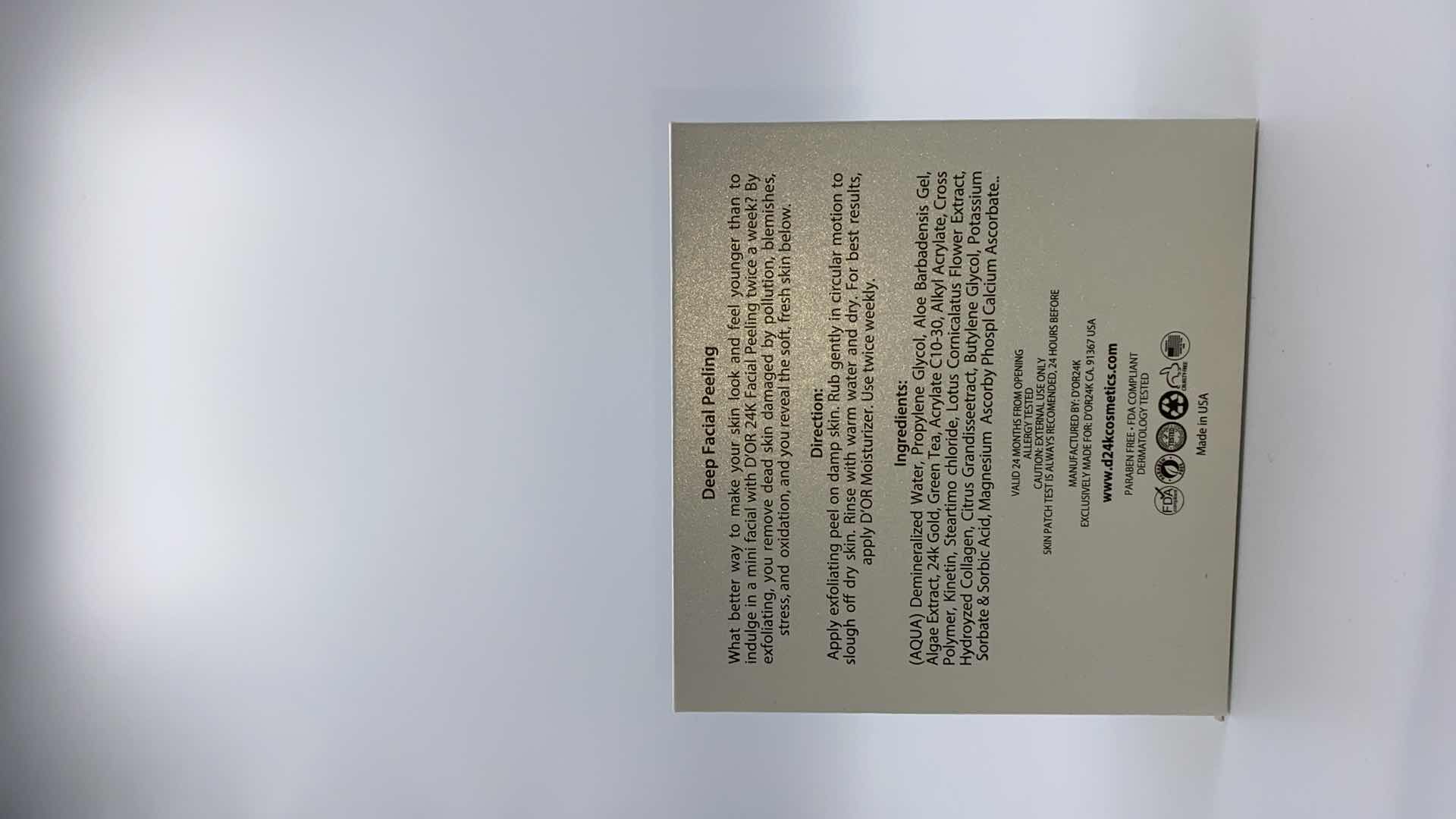 Photo 1 of NEW D24K DEEP FACIAL PEELING - BLEND OF COLLAGEN AND 24K GOLD TO HYDRATE AND PLUMP THE SKIN