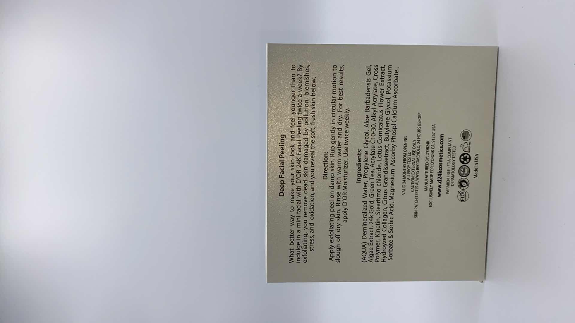 Photo 1 of NEW D24K DEEP FACIAL PEELING - BLEND OF COLLAGEN AND 24K GOLD TO HYDRATE AND PLUMP THE SKIN