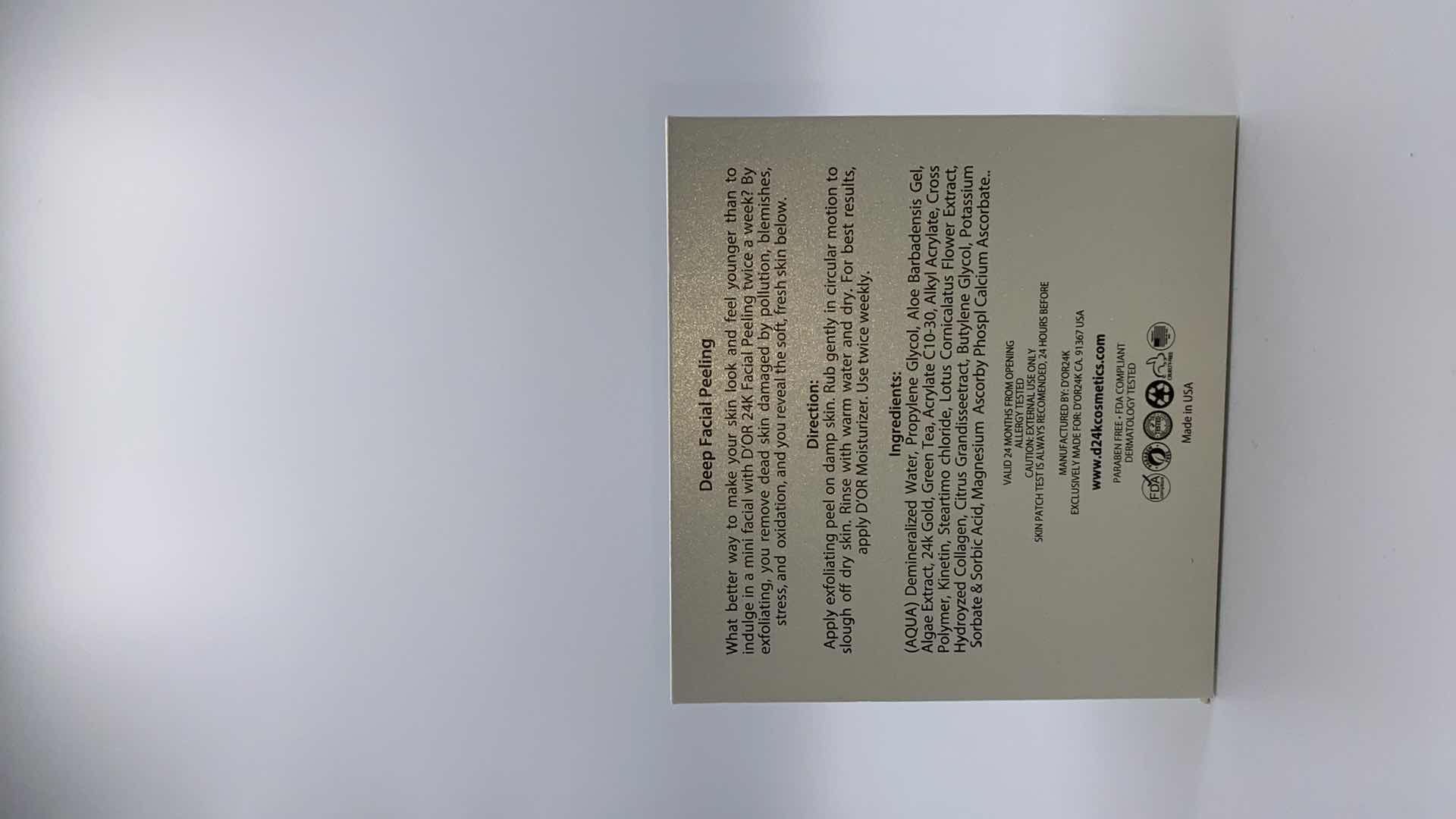 Photo 1 of NEW D24K DEEP FACIAL PEELING - BLEND OF COLLAGEN AND 24K GOLD TO HYDRATE AND PLUMP THE SKIN