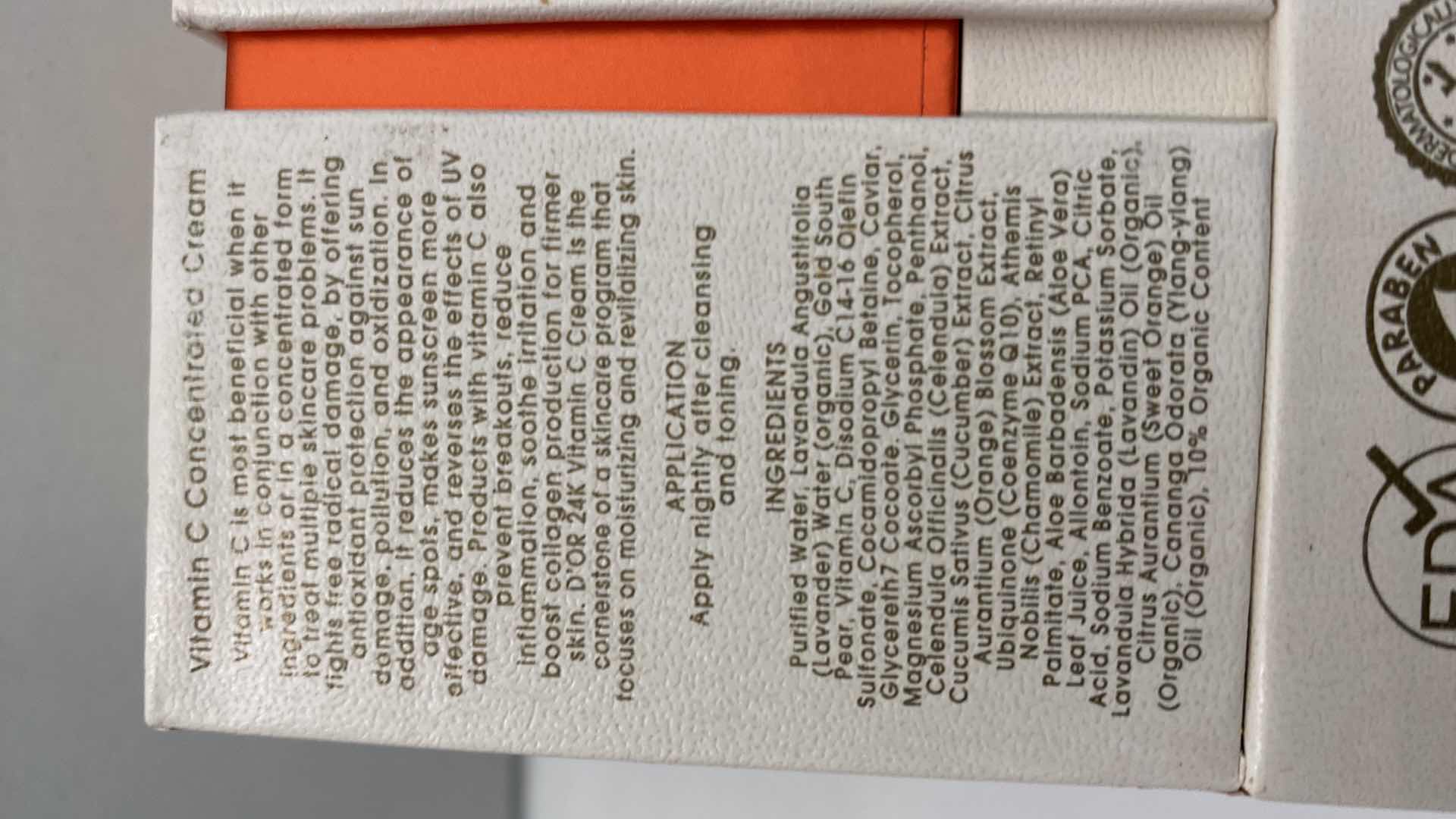 Photo 1 of NEW - D24K VITAMIN C CONCENTRATED CREAM EVENS SKIN TONE RESTORES COMPLEXION ANTI AGING OPTIMAL VITALITY