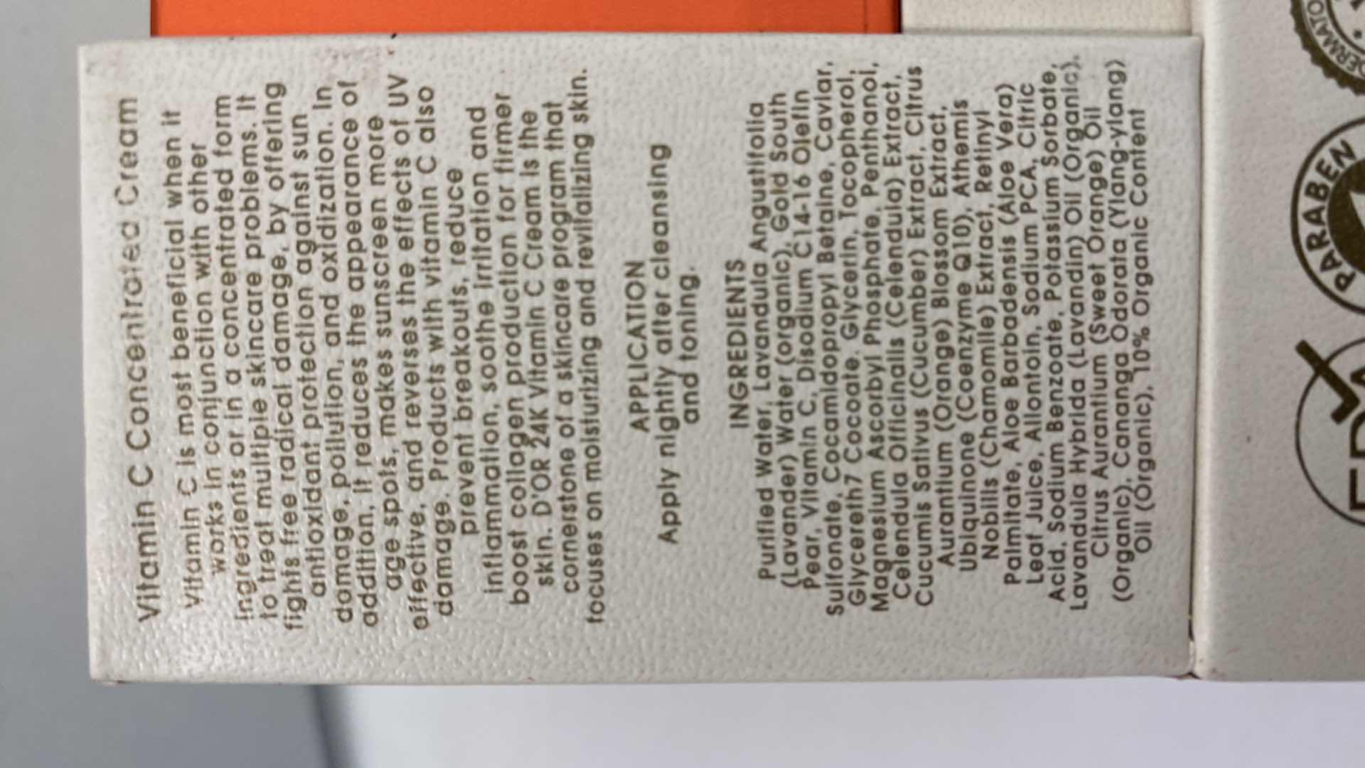 Photo 1 of NEW - D24K VITAMIN C CONCENTRATED CREAM EVENS SKIN TONE RESTORES COMPLEXION ANTI AGING OPTIMAL VITALITY