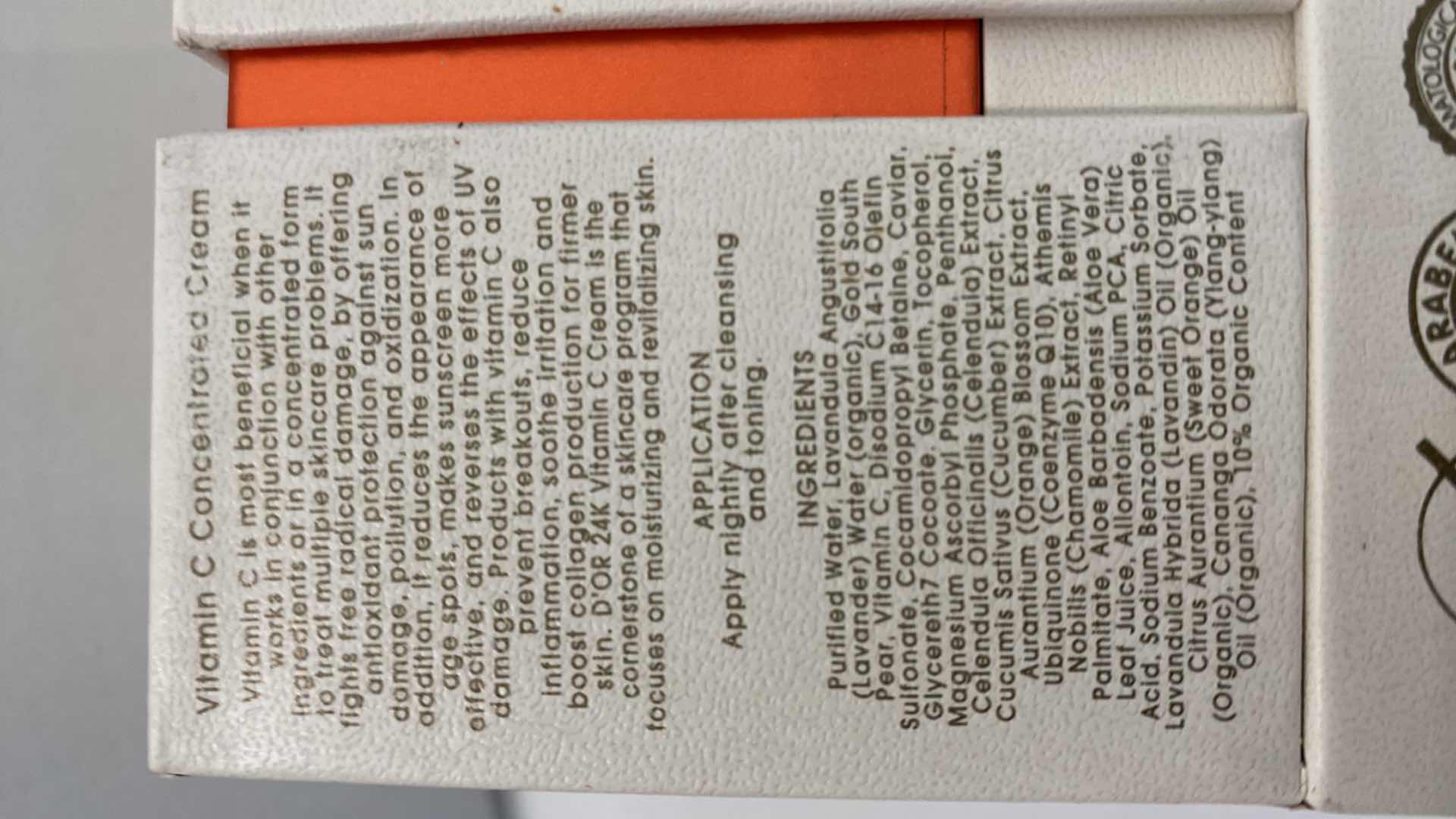 Photo 1 of NEW - D24K VITAMIN C CONCENTRATED CREAM EVENS SKIN TONE RESTORES COMPLEXION ANTI AGING OPTIMAL VITALITY