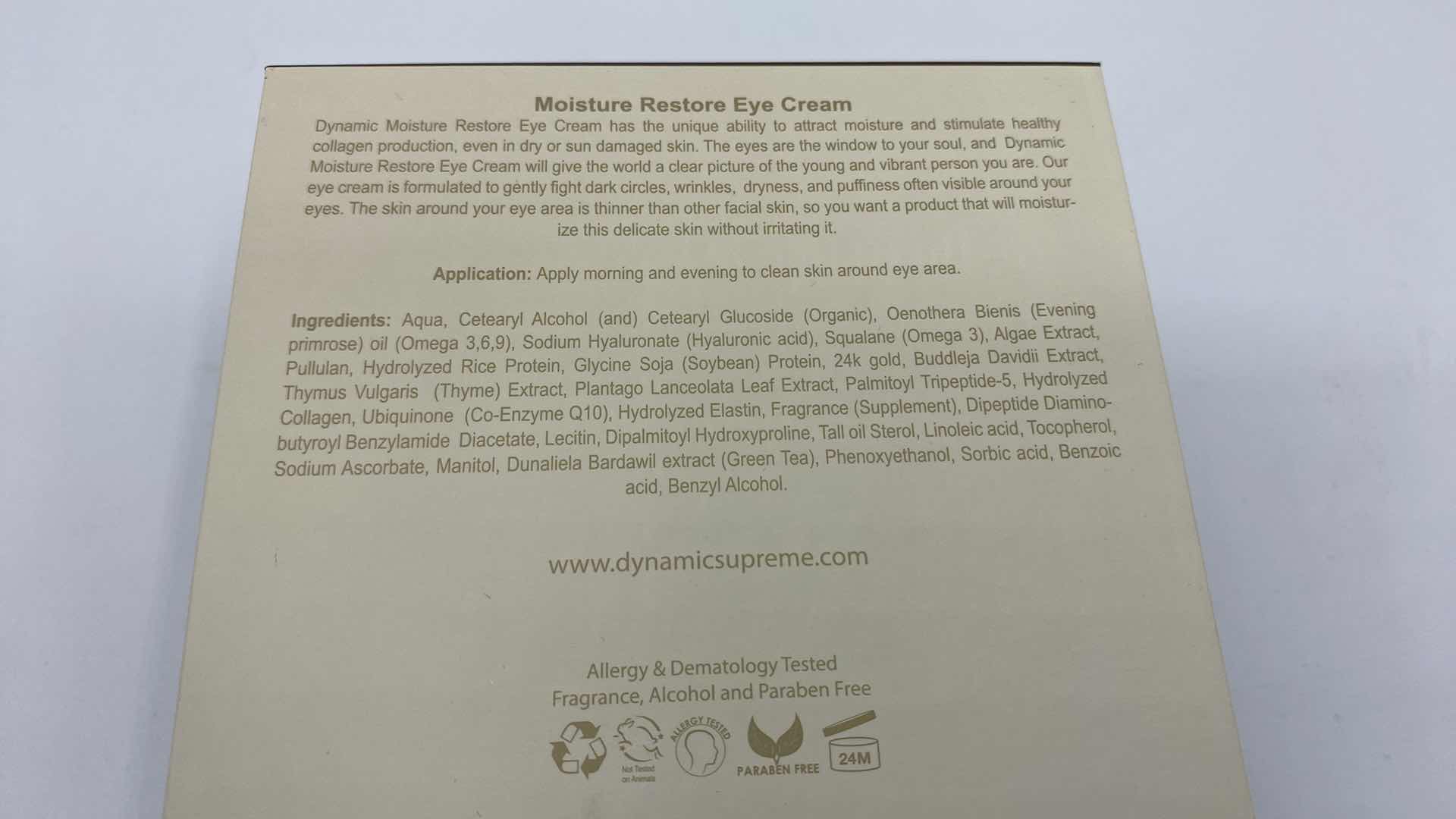 Photo 1 of NEW - DYNAMIC SUPREME MOISTURE RESTORE EYE CREAM ATTRACTS MOISTURE AND STIMULATES HEALTHY COLLAGEN PRODUCTION