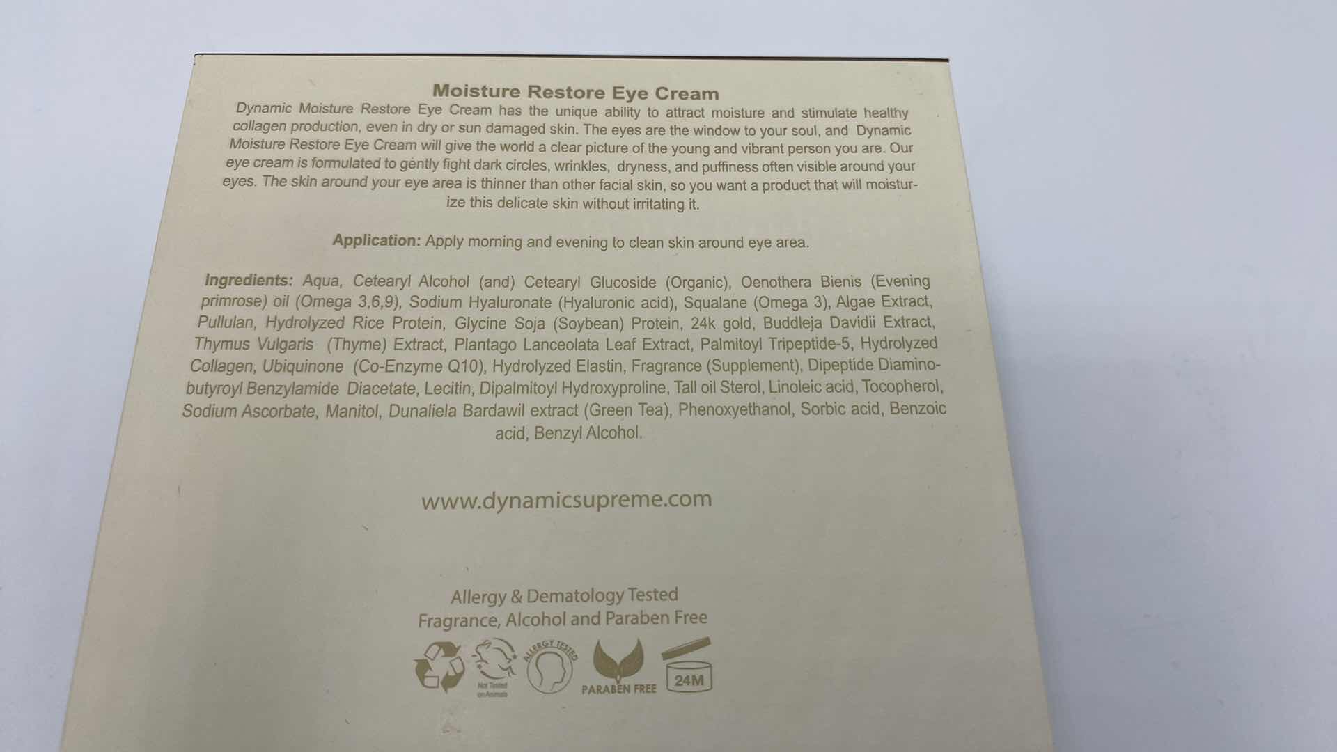 Photo 1 of NEW - DYNAMIC SUPREME MOISTURE RESTORE EYE CREAM ATTRACTS MOISTURE AND STIMULATES HEALTHY COLLAGEN PRODUCTION