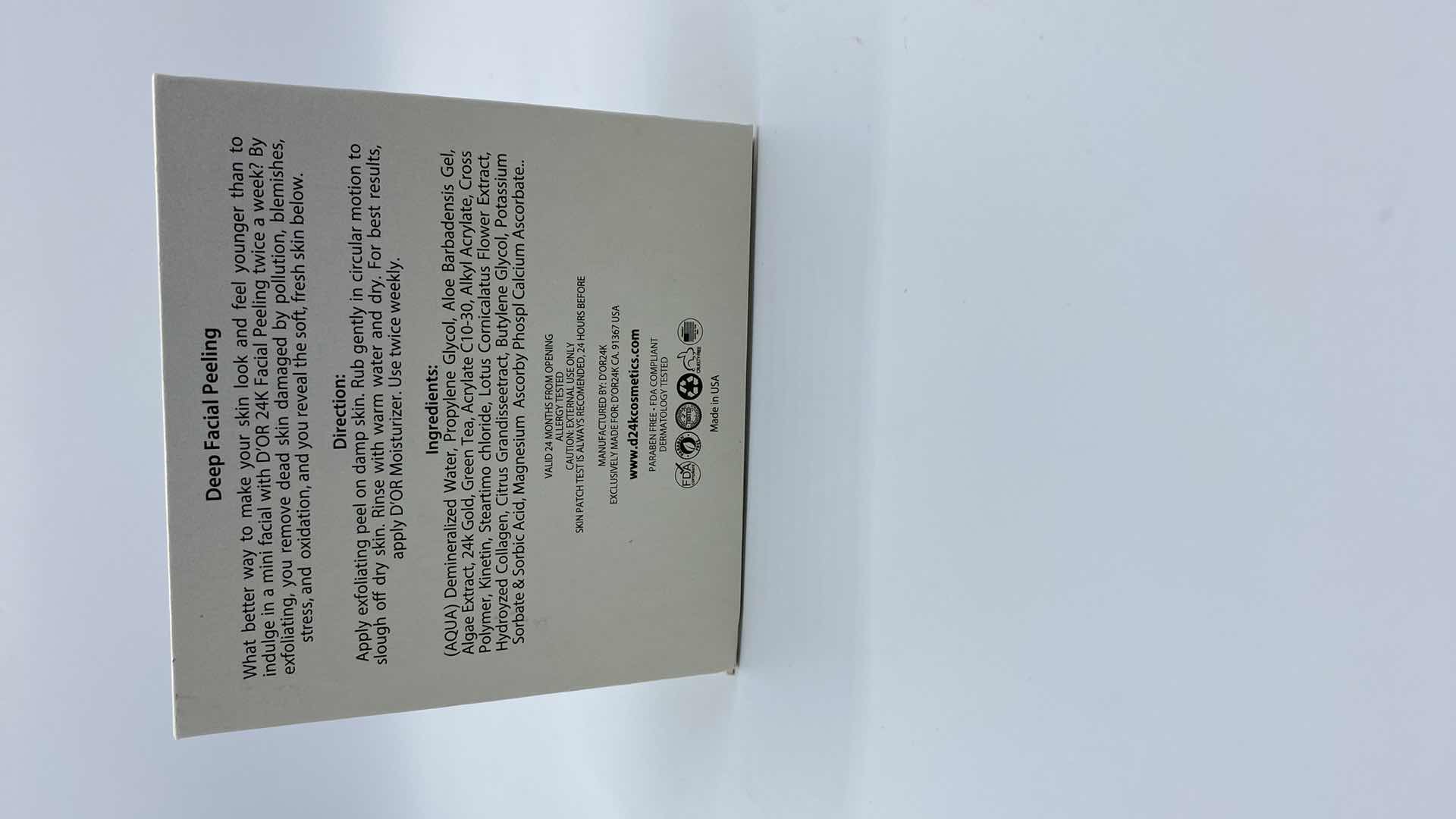 Photo 1 of NEW-D24K DEEP FACIAL PEELING PROVIDES DEEP EXFOLIATION INFUSED WITH POWERFUL BLEND OF COLLAGEN AND 24K GOLD TO HYDRATE AND PLUMP THE SKIN