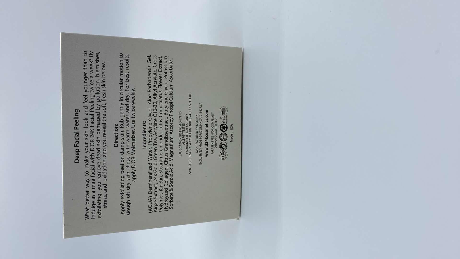 Photo 1 of NEW-D24K DEEP FACIAL PEELING PROVIDES DEEP EXFOLIATION INFUSED WITH POWERFUL BLEND OF COLLAGEN AND 24K GOLD TO HYDRATE AND PLUMP THE SKIN