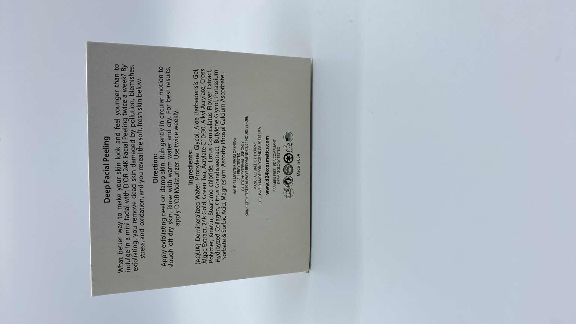 Photo 1 of NEW-D24K DEEP FACIAL PEELING PROVIDES DEEP EXFOLIATION INFUSED WITH POWERFUL BLEND OF COLLAGEN AND 24K GOLD TO HYDRATE AND PLUMP THE SKIN