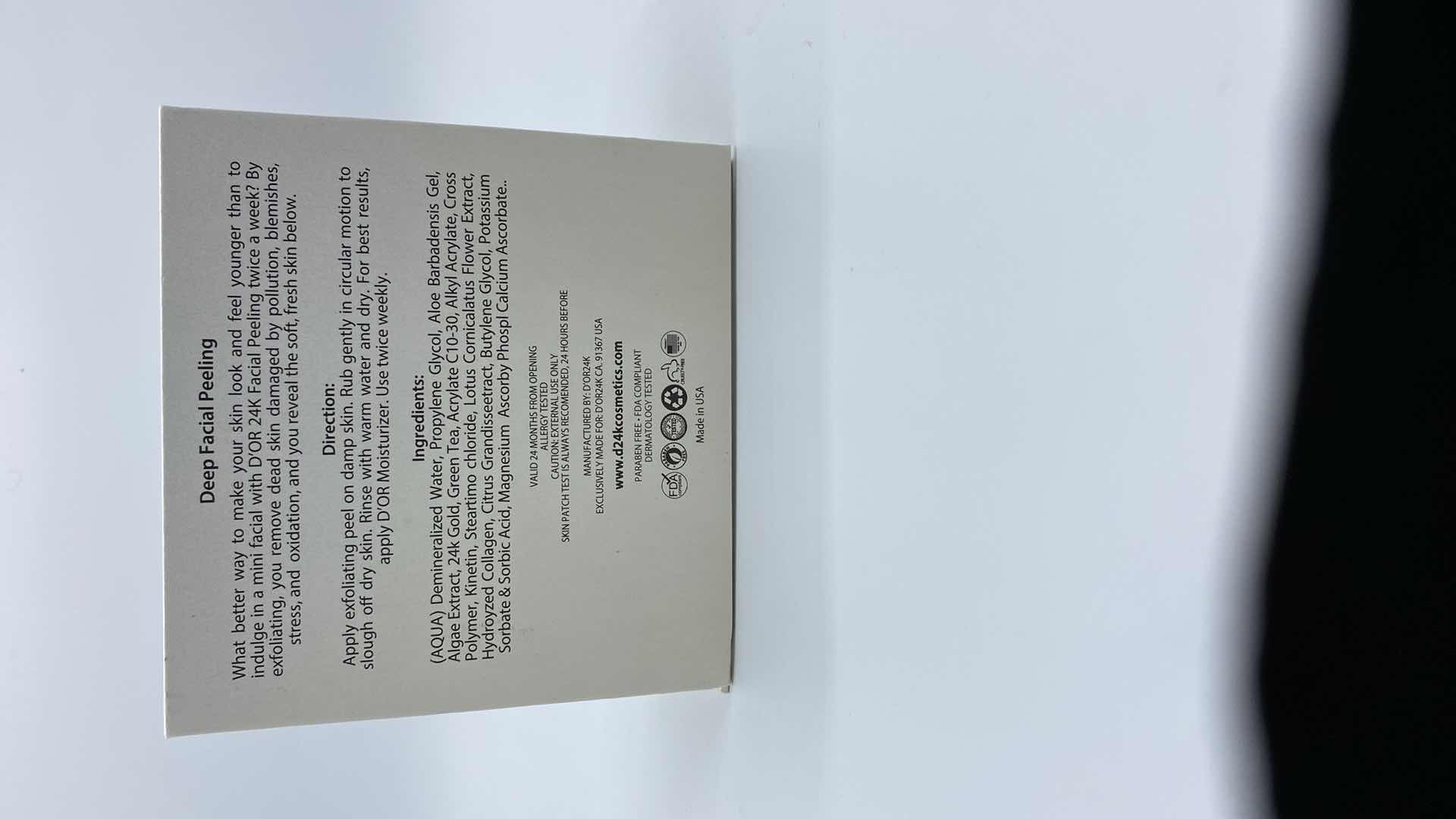 Photo 1 of NEW-D24K DEEP FACIAL PEELING PROVIDES DEEP EXFOLIATION INFUSED WITH POWERFUL BLEND OF COLLAGEN AND 24K GOLD TO HYDRATE AND PLUMP THE SKIN