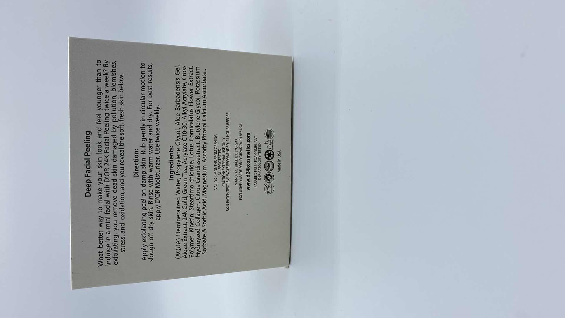 Photo 1 of NEW-D24K DEEP FACIAL PEELING PROVIDES DEEP EXFOLIATION INFUSED WITH POWERFUL BLEND OF COLLAGEN AND 24K GOLD TO HYDRATE AND PLUMP THE SKIN