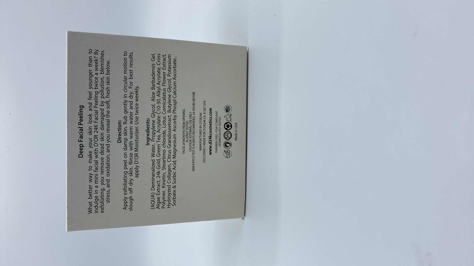 Photo 1 of NEW-D24K DEEP FACIAL PEELING PROVIDES DEEP EXFOLIATION INFUSED WITH POWERFUL BLEND OF COLLAGEN AND 24K GOLD TO HYDRATE AND PLUMP THE SKIN