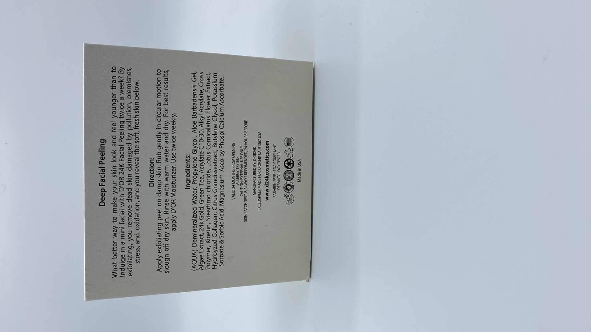 Photo 2 of NEW-D24K DEEP FACIAL PEELING PROVIDES DEEP EXFOLIATION INFUSED WITH POWERFUL BLEND OF COLLAGEN AND 24K GOLD TO HYDRATE AND PLUMP THE SKIN