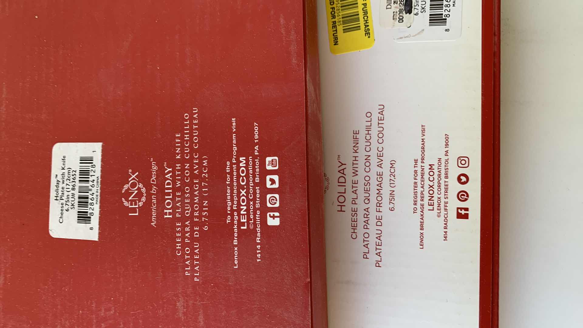 Photo 1 of 2 LENOX CHEESE PLATES WITH KNIVES