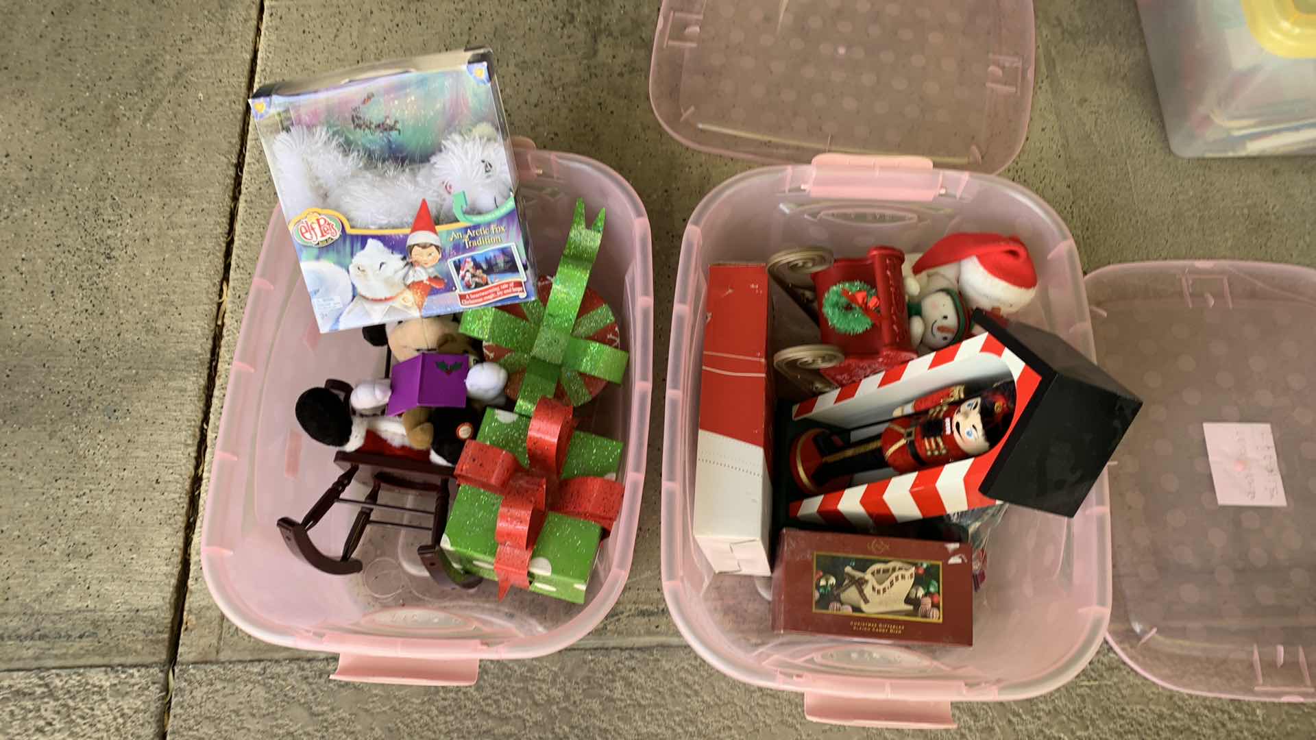 Photo 1 of 2 TOTES FULL OF CHRISTMAS DECORATIONS