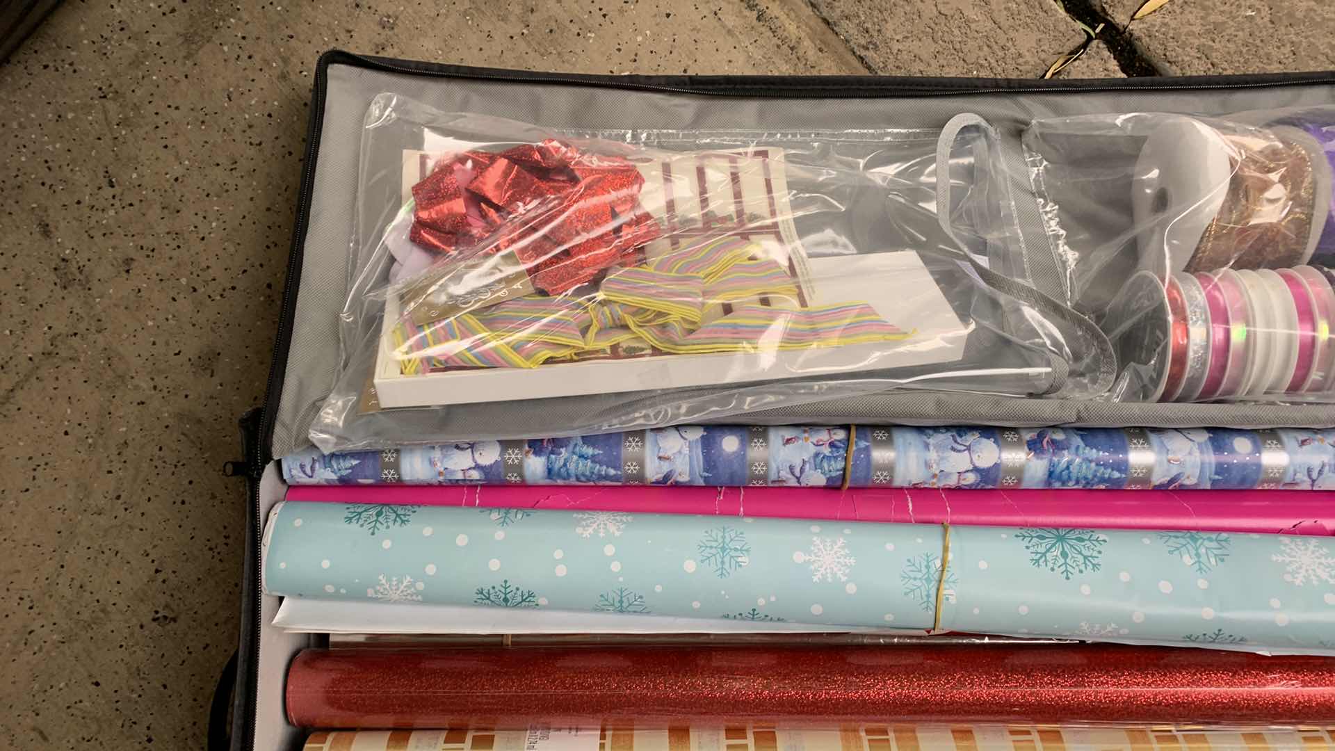 Photo 1 of CHRISTMAS WRAPPING AND RIBBON IN ORGANIZER