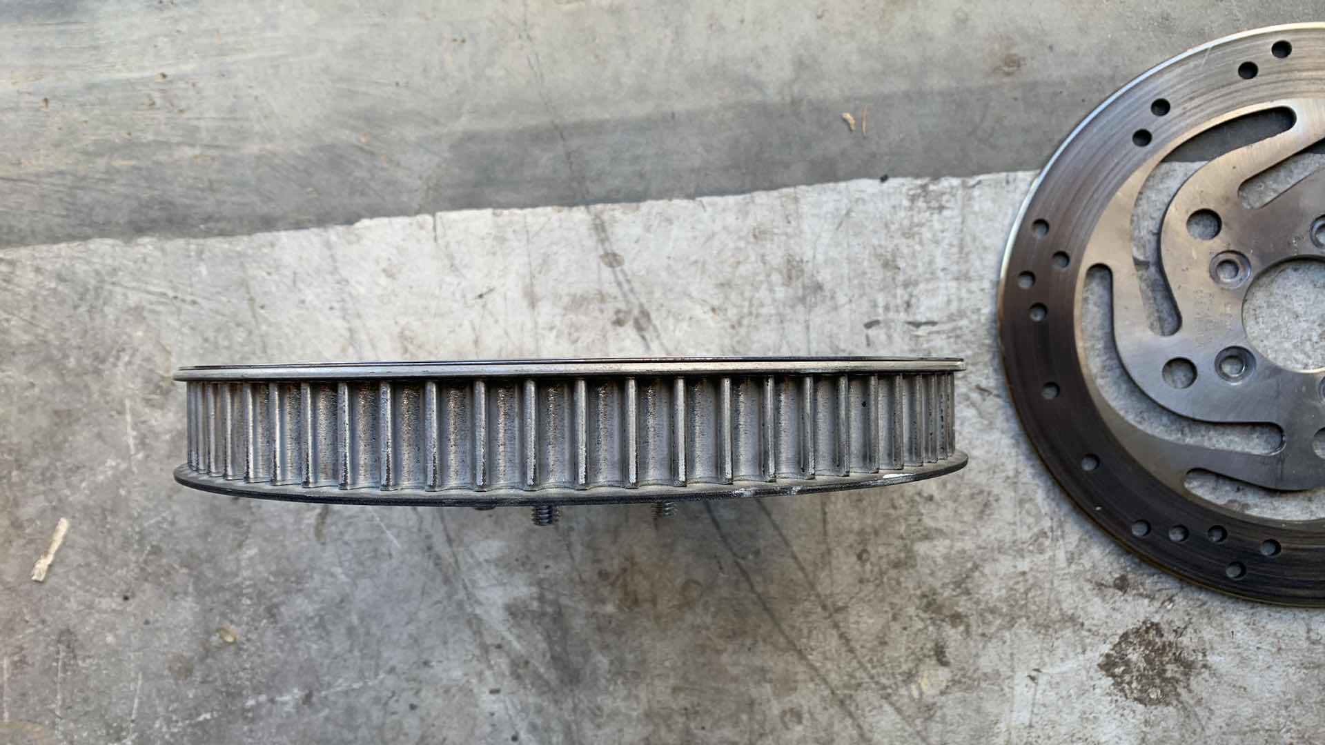 Photo 1 of HARLEY DAVIDSON CHROME REAR PULLEY COVER AND REAR BRAKE ROTOR