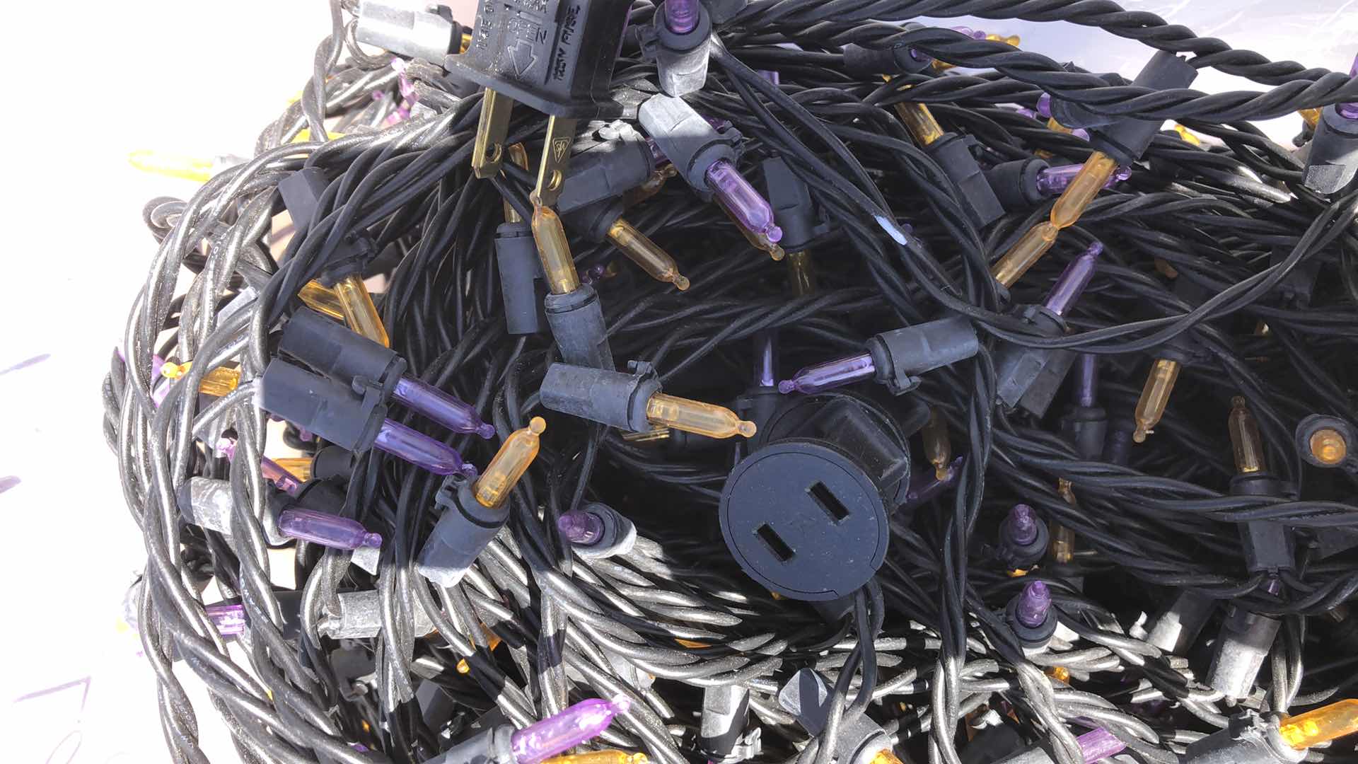 Photo 1 of CONTAINER OF HALLOWEEN PURPLE AND ORANGE LIGHTS