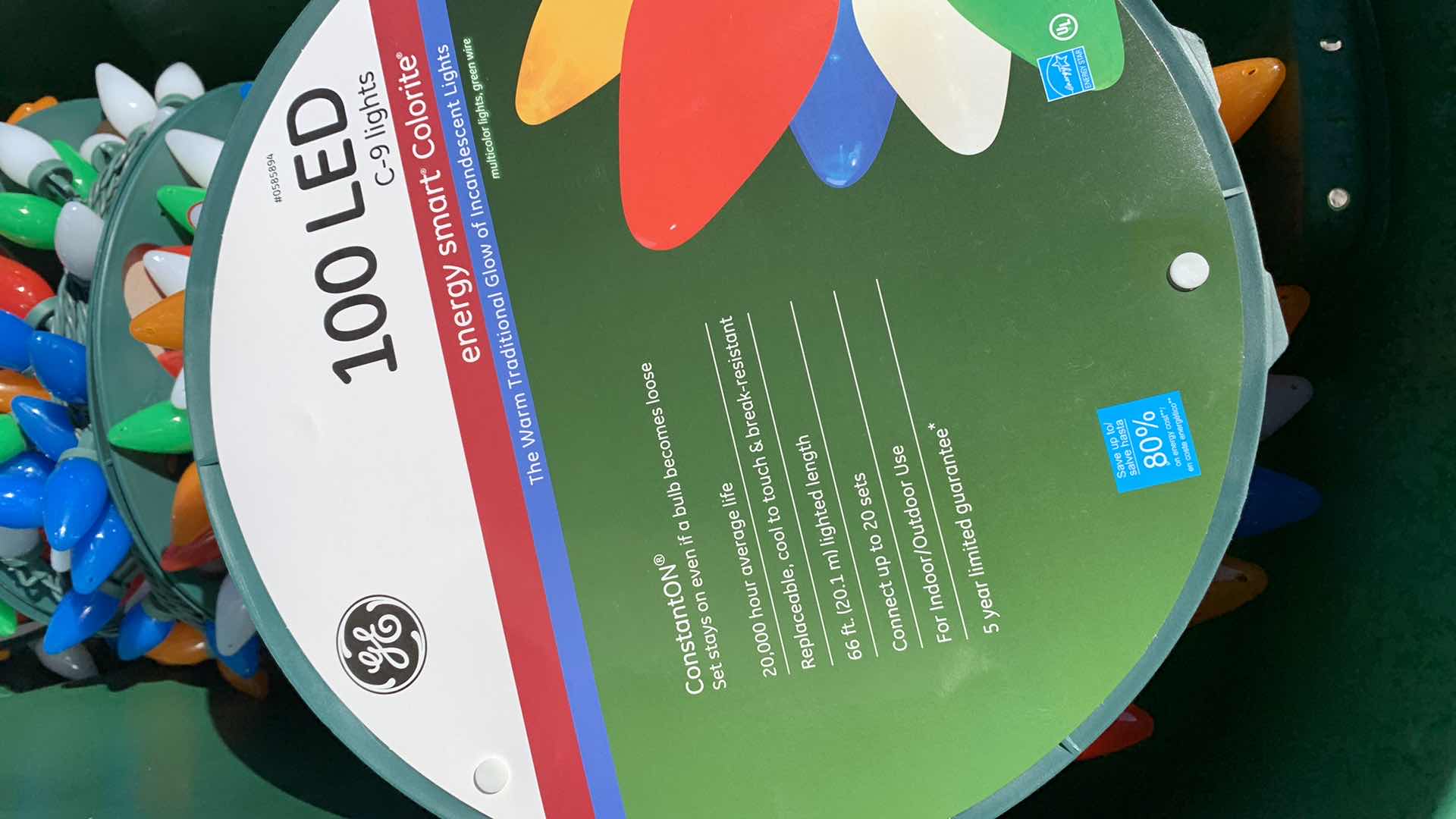 Photo 1 of 7 ROLLS OF GENERAL ELECTRIC 100 LED CHRISTMAS LIGHTS