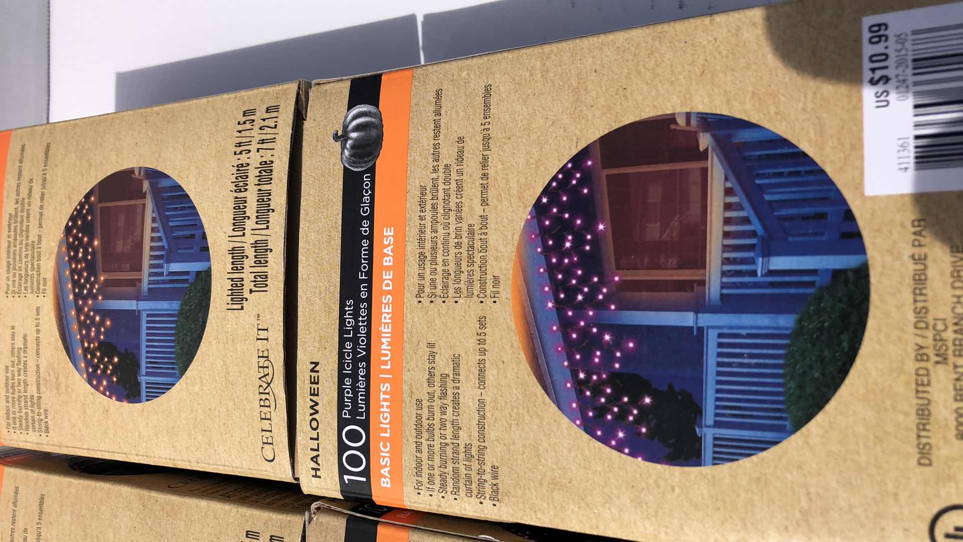 Photo 1 of 4 HALLOWEEN 100 CT ORANGE ICICLE LIGHTS AND MINI STROBE LIGHT