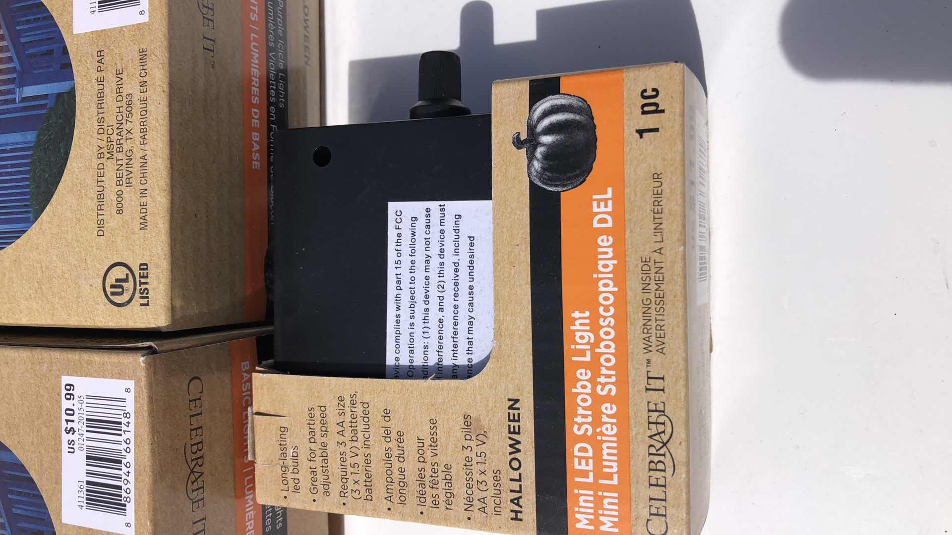 Photo 1 of 4 HALLOWEEN 100 CT ORANGE ICICLE LIGHTS AND MINI STROBE LIGHT