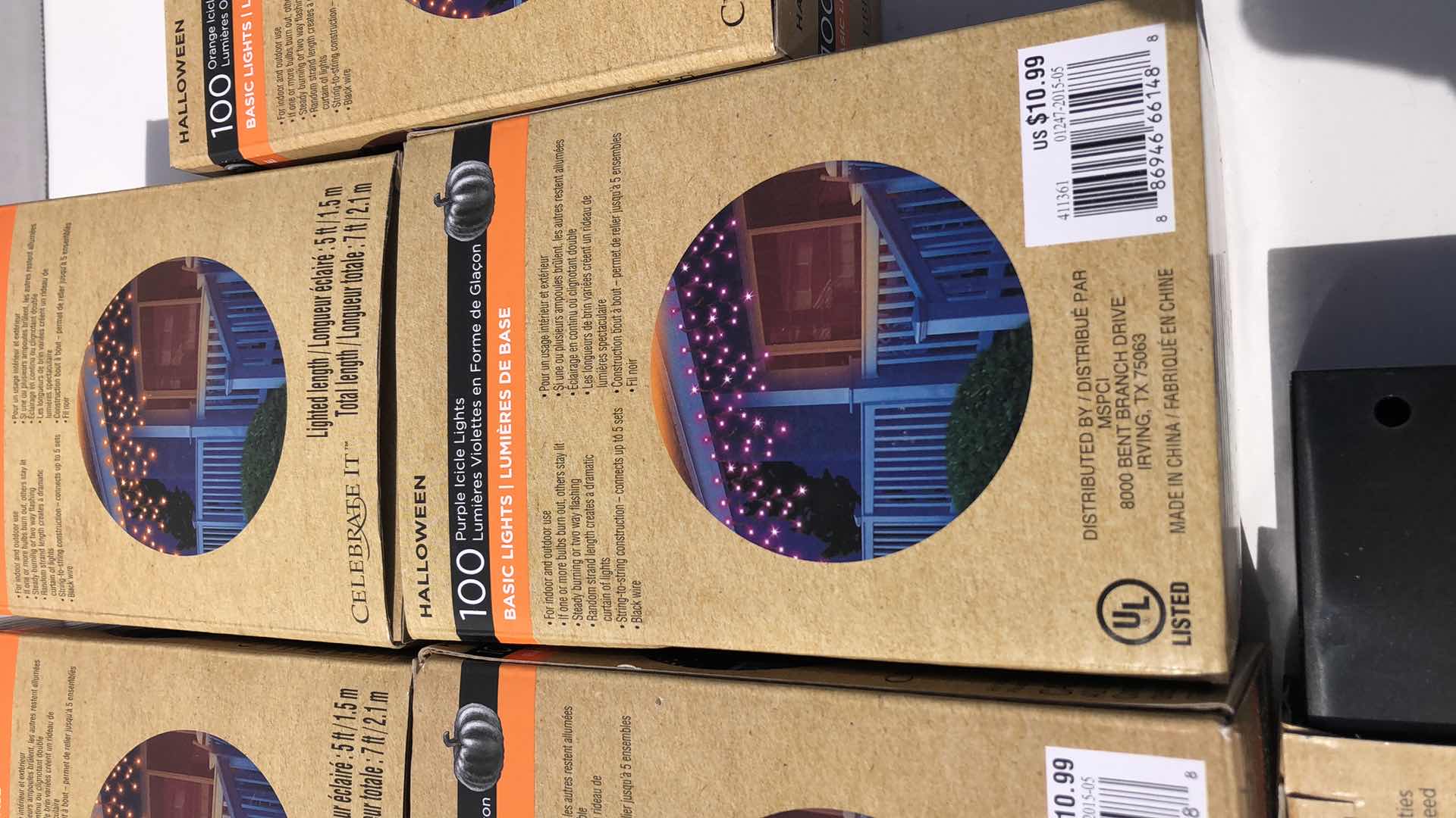 Photo 1 of 5 HALLOWEEN 100 CT ORANGE ICICLE LIGHTS AND MINI STROBE LIGHT