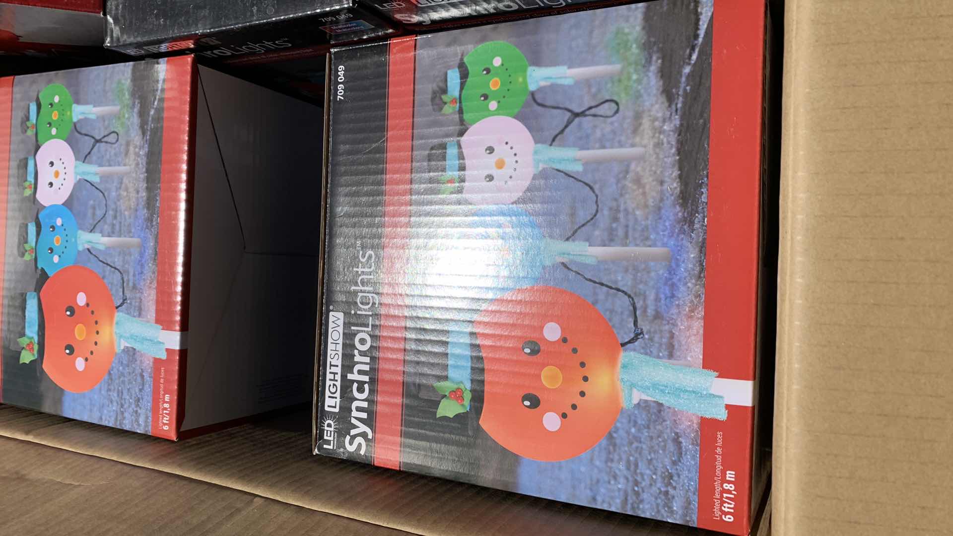 Photo 1 of 4 BOXES OF LED LIGHT SHOWS SYNCHRO LIGHTS AND 3 PACK 19” SANRA PATHWAY LIGHTS