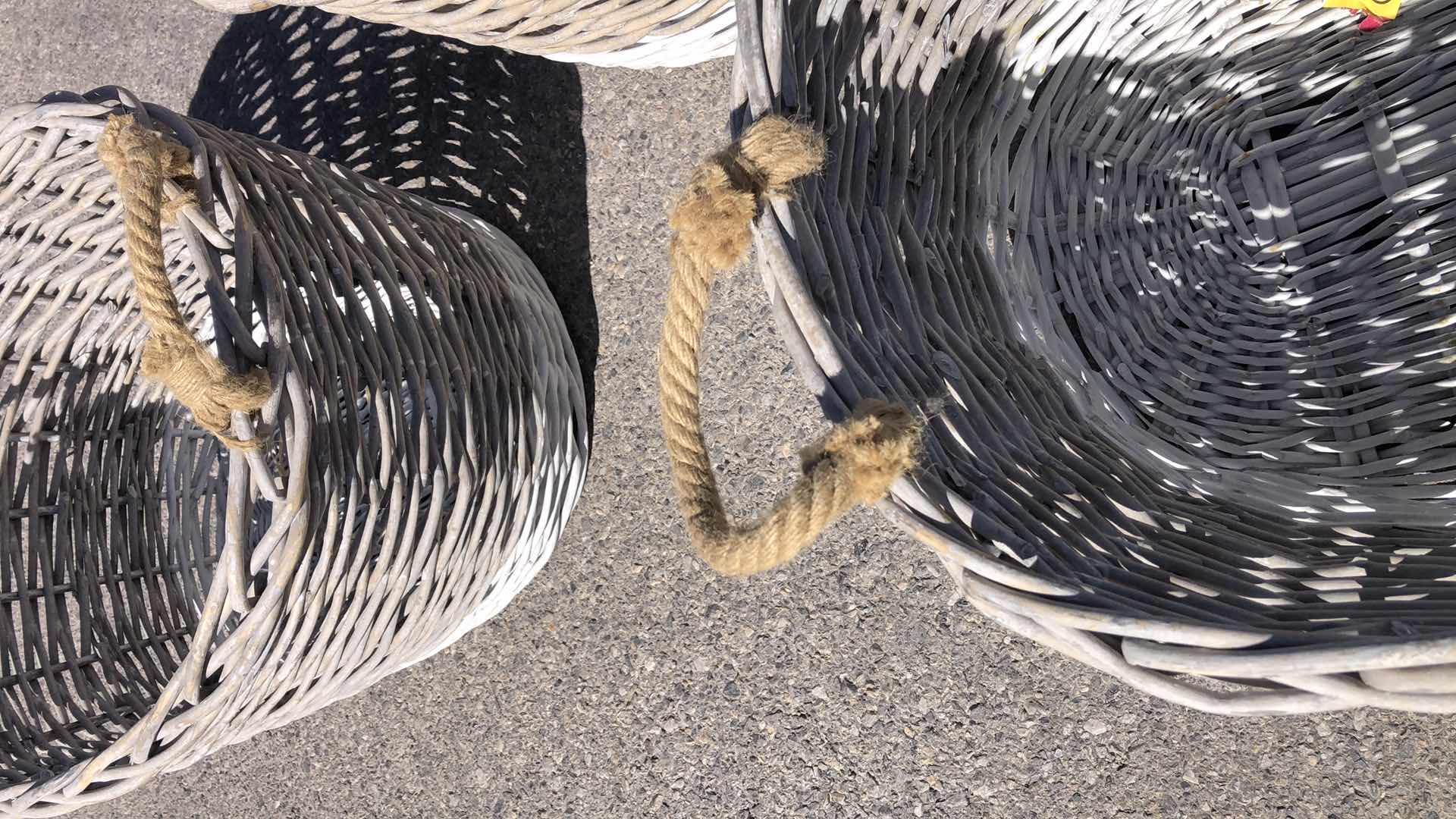 Photo 1 of 3 LARGE WICKER BASKETS LARGEST 24” X 15”