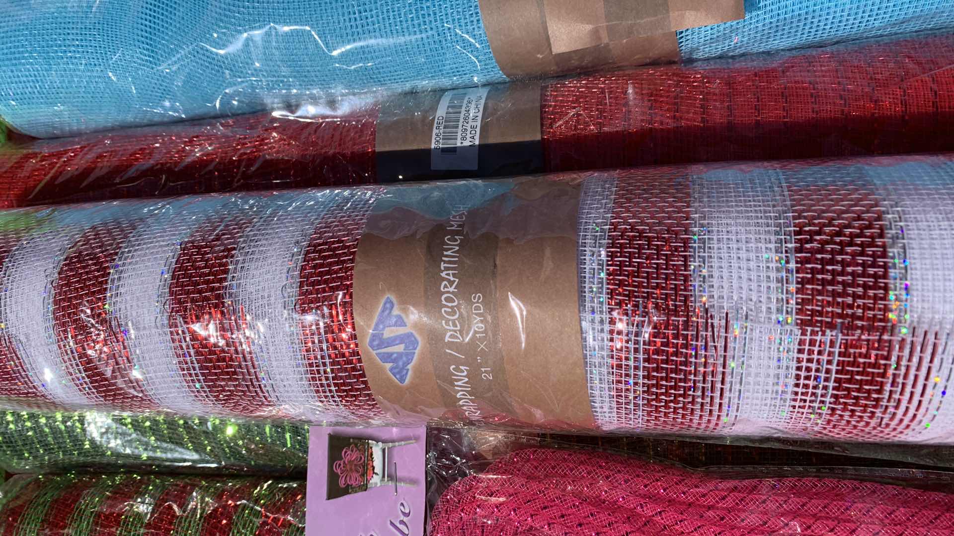 Photo 1 of CHRISTMAS DECOR MESH TUBES AND MESH