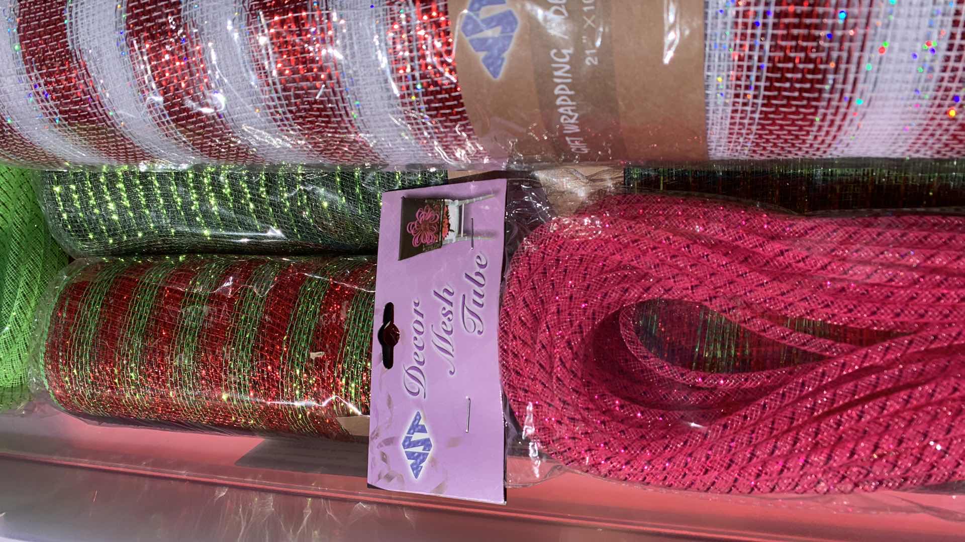 Photo 2 of CHRISTMAS DECOR MESH TUBES AND MESH