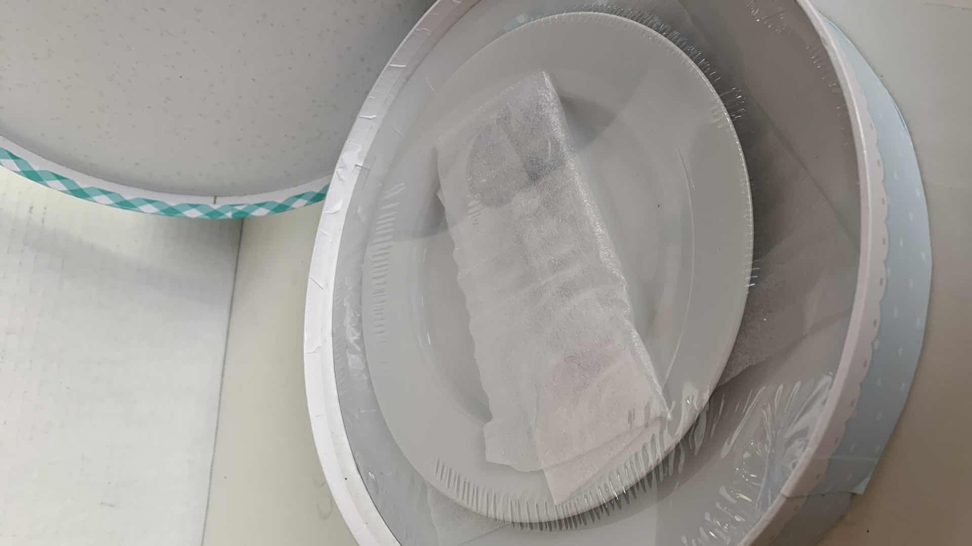 Photo 1 of 2-BLUE HARBOR TWO TIER PLATE STANDS