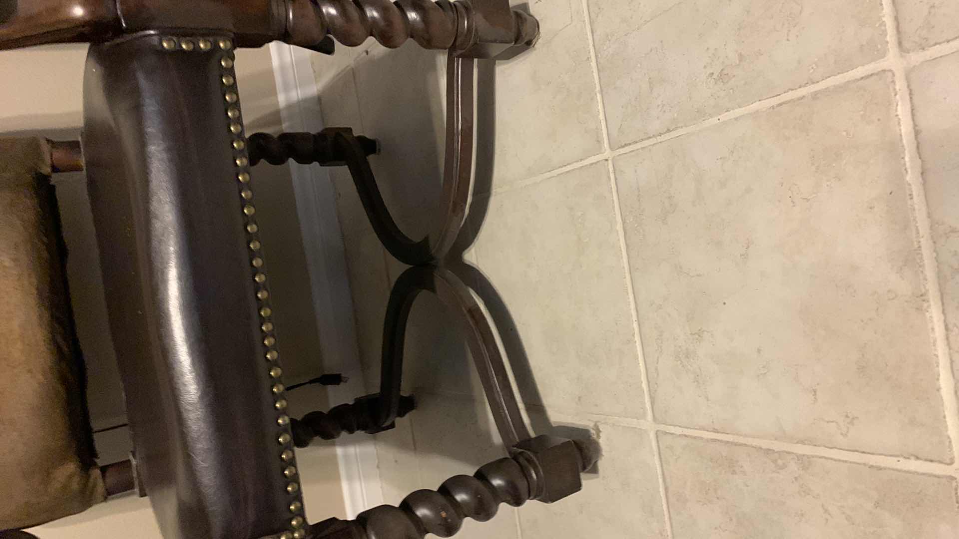 Photo 1 of FAUX LEATHER HIGH BACK CHAIR WITH NAILHEAD TRIM