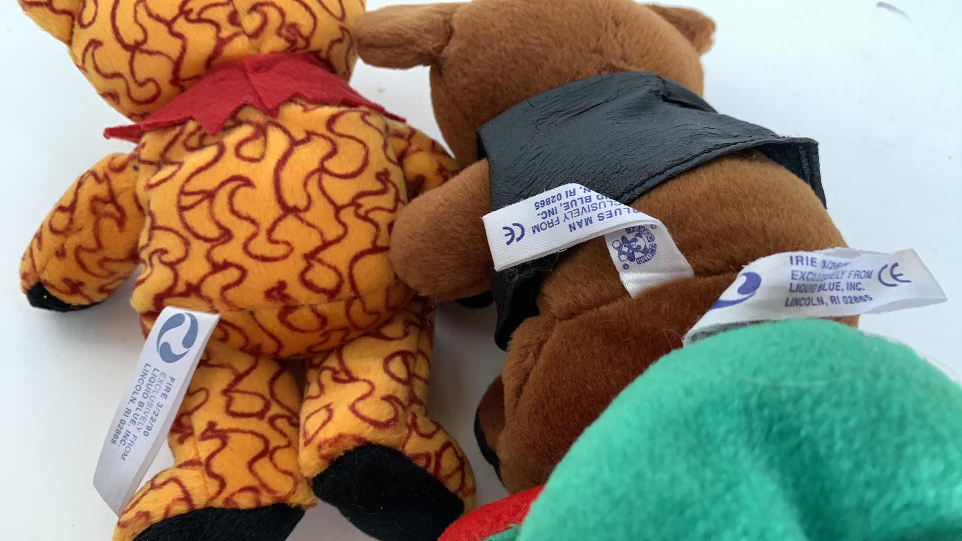 Photo 1 of 3-GREATFUL DEAD BEANIE BEARS:FIRE FLAMES, BLUES MAN, AND IRIE