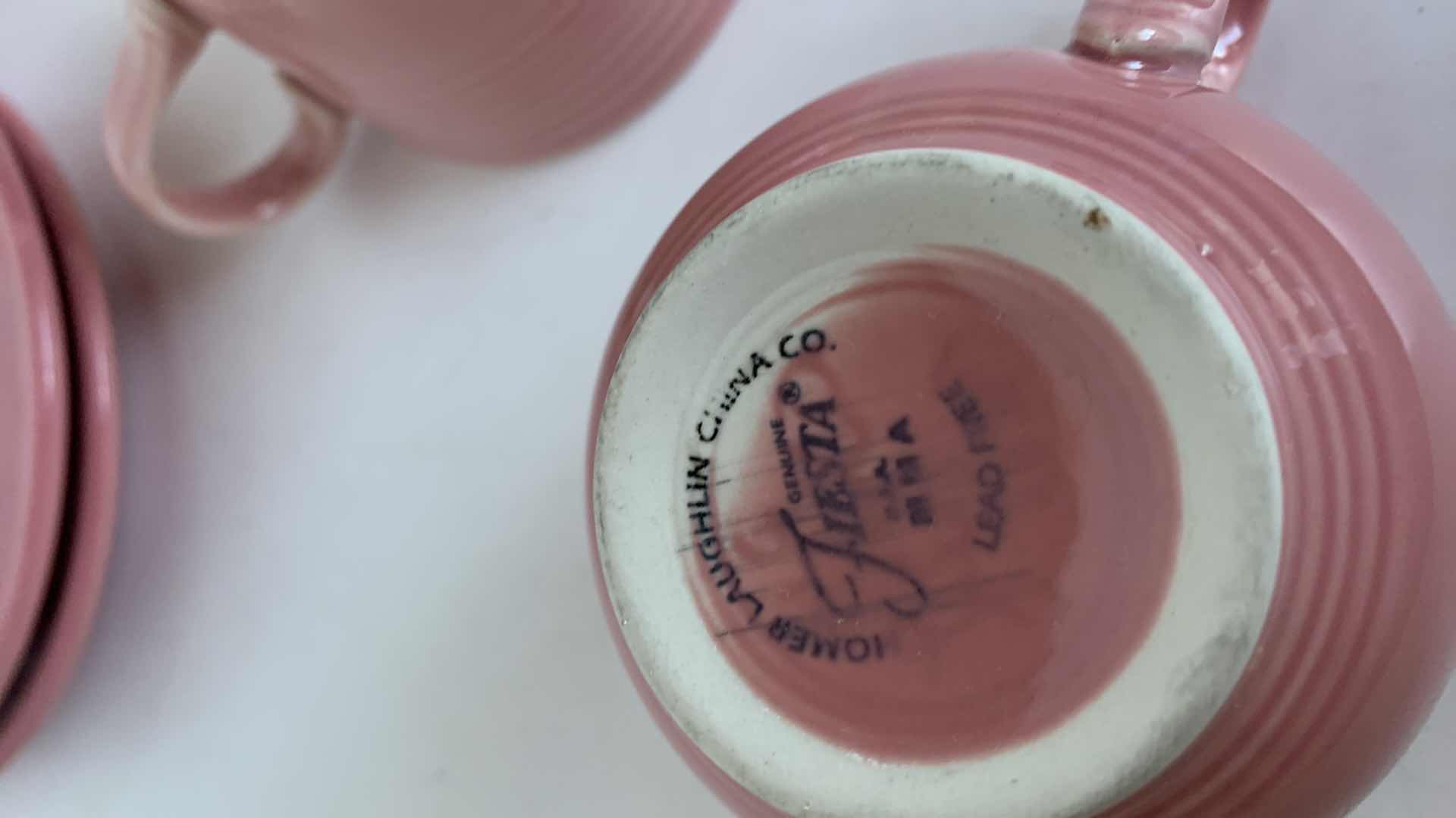 Photo 1 of VINTAGE FIESTA WARE ROSE CUPS AND SAUCERS