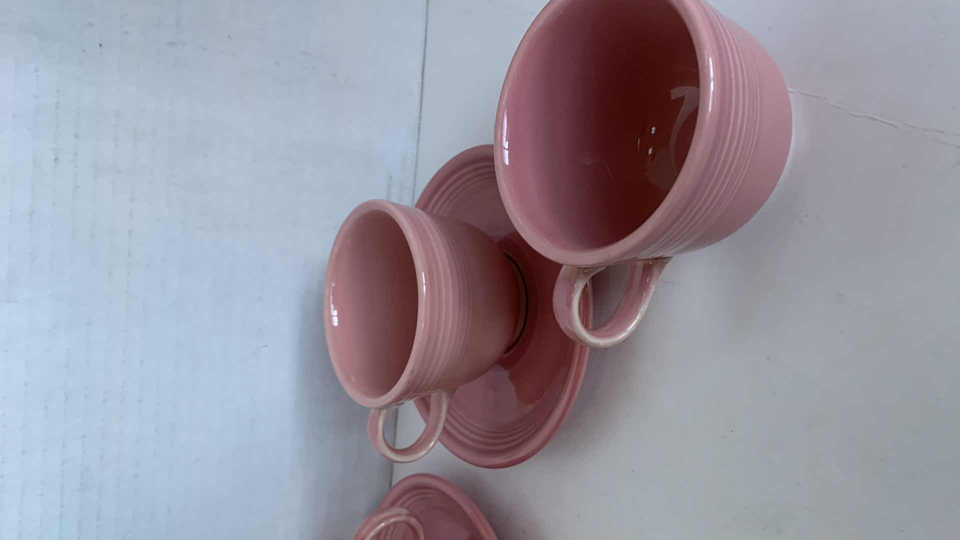 Photo 1 of VINTAGE FIESTA WARE ROSE CUPS AND SAUCERS