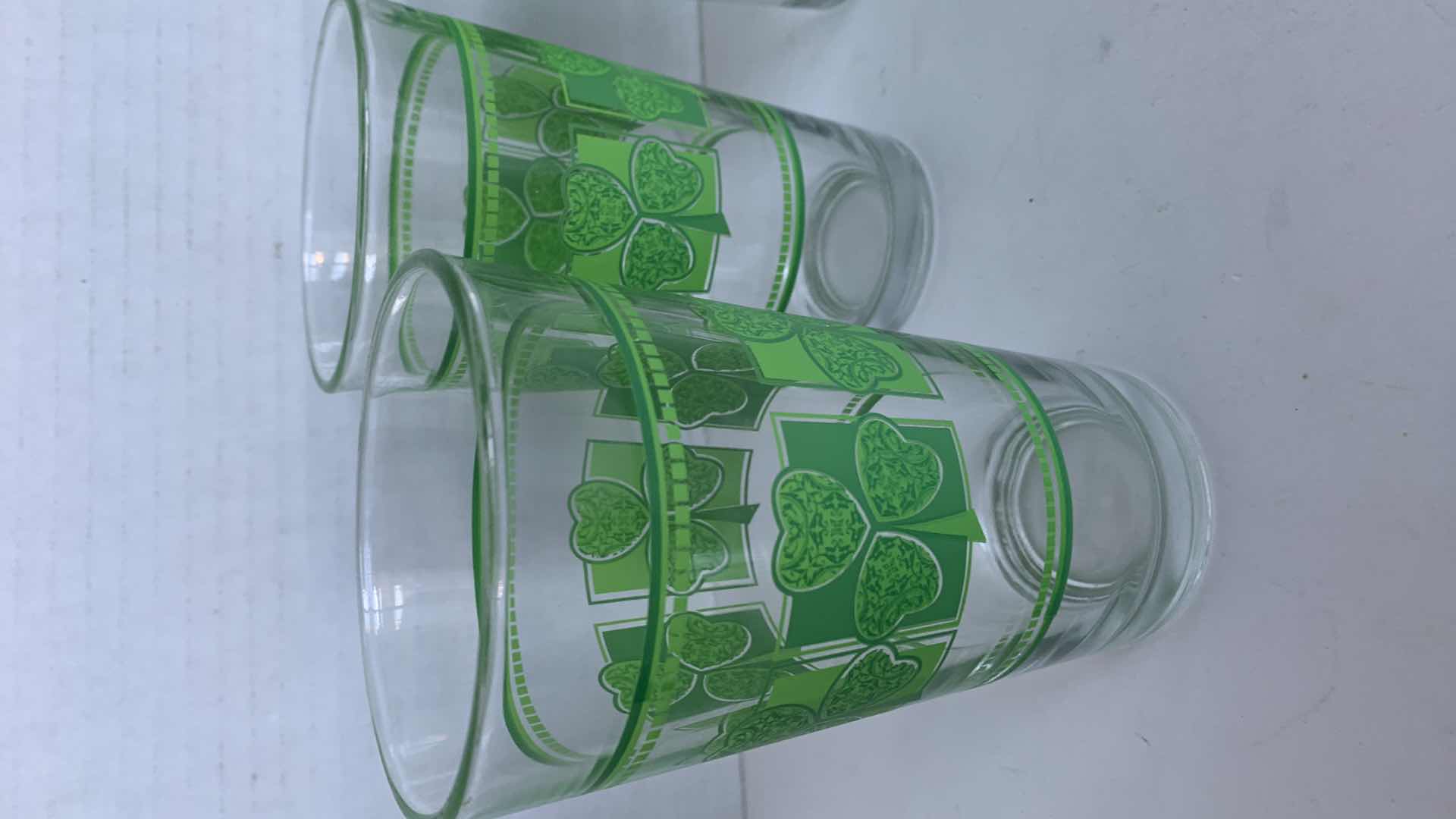 Photo 1 of 4-VINTAGE LIBBEY SHAMROCK BEER GLASSES