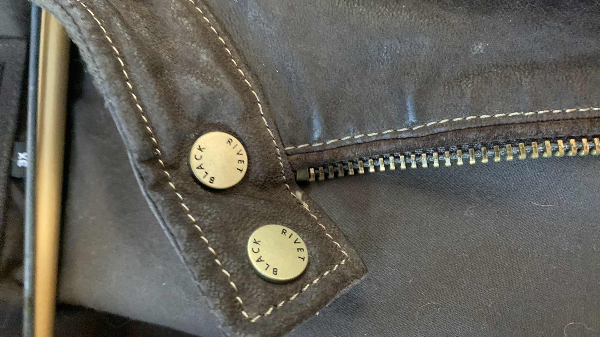 Photo 1 of MENS BLACK RIVET LEATHER JACKET 3XL