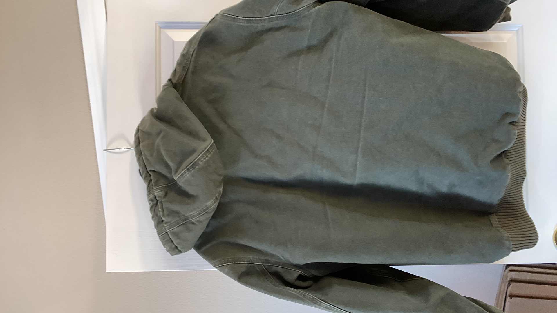 Photo 1 of MENS CARHARTT COTTON CANVAS HOODED JACKET SIZE XL TALL