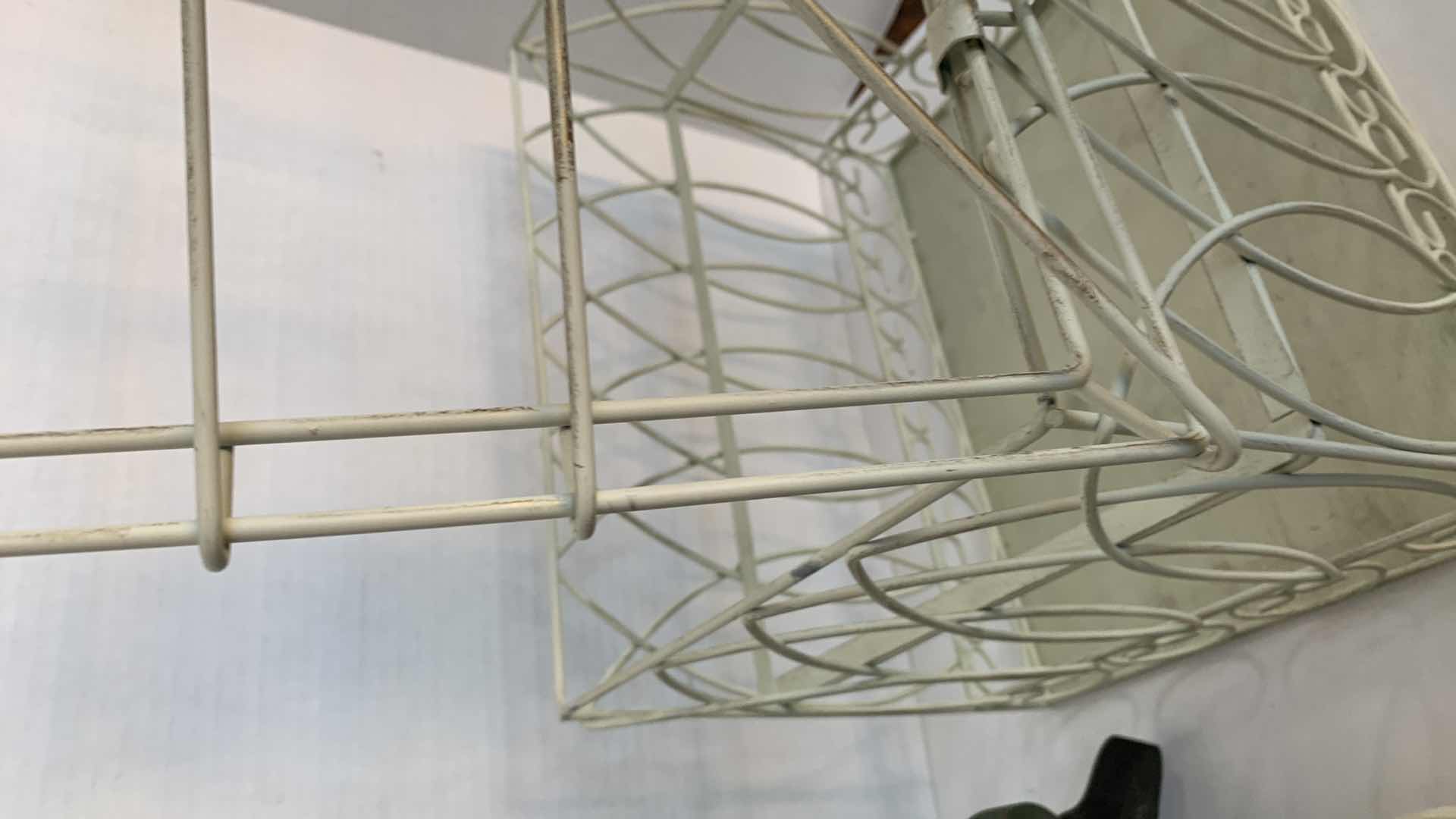 Photo 1 of 2-WOODEN DUCKS AND A METAL BASKET15” X 10” H 15”