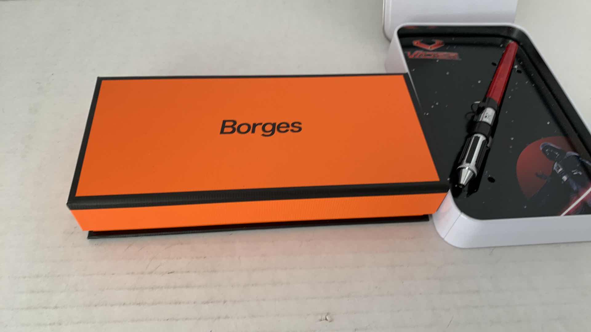 Photo 1 of 2-PEN SETS :BORGES ROLLERBALLS WITH REFILLS AND A STAR WARS DARTH VADER LIGHTSABER PEN