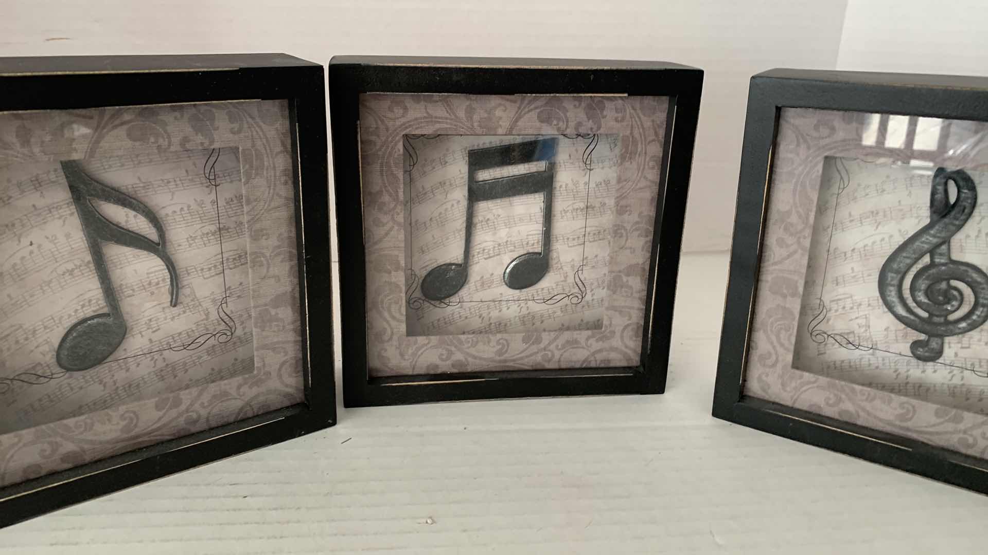 Photo 1 of 3-MUSIC NOTES SHADOW BOXES 6.5” X 7”
