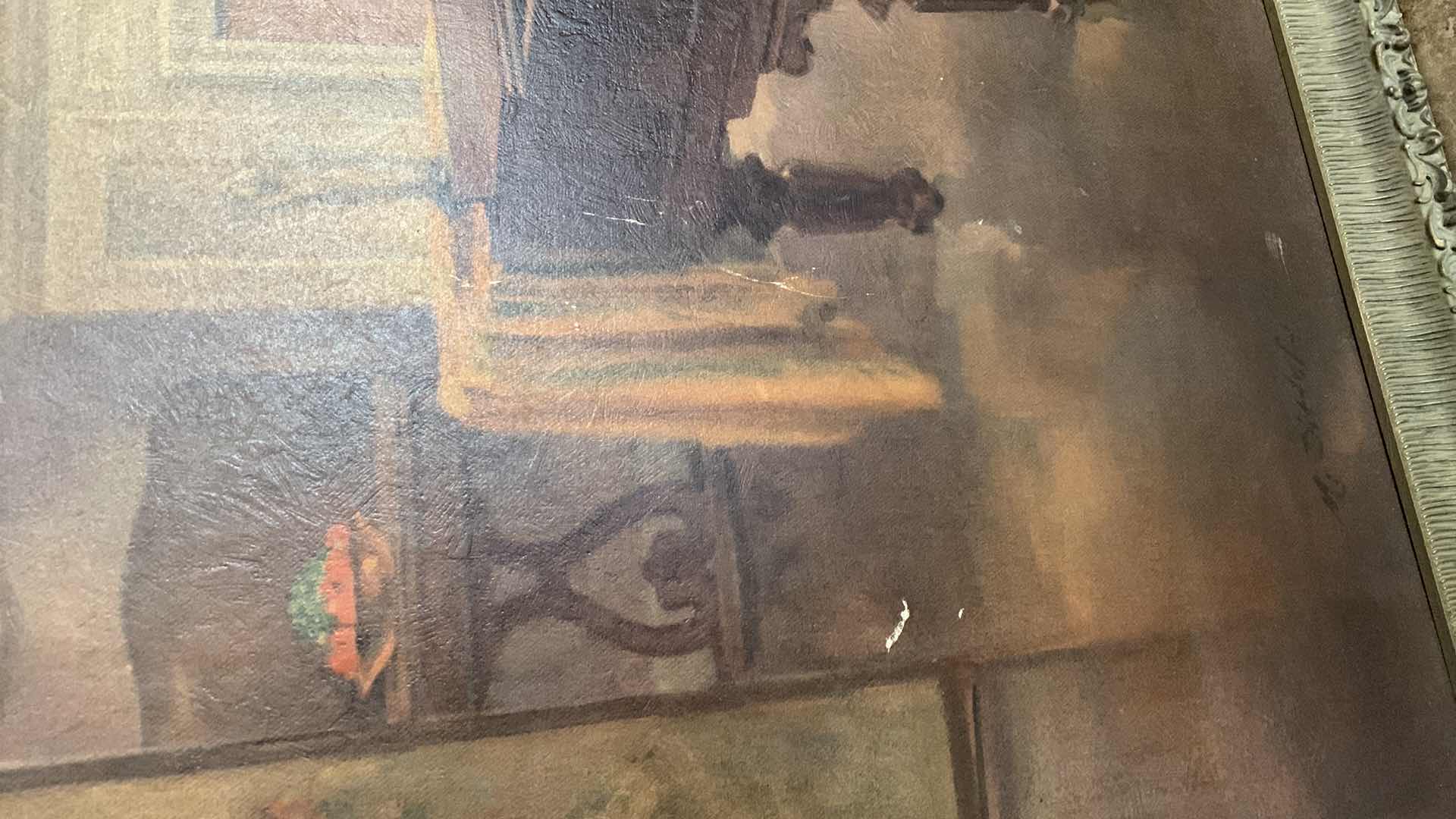 Photo 1 of VINTAGE FRAMED PRINT ANTONI DITLEF “GIRL AT THE PIANO” 32” X 27”