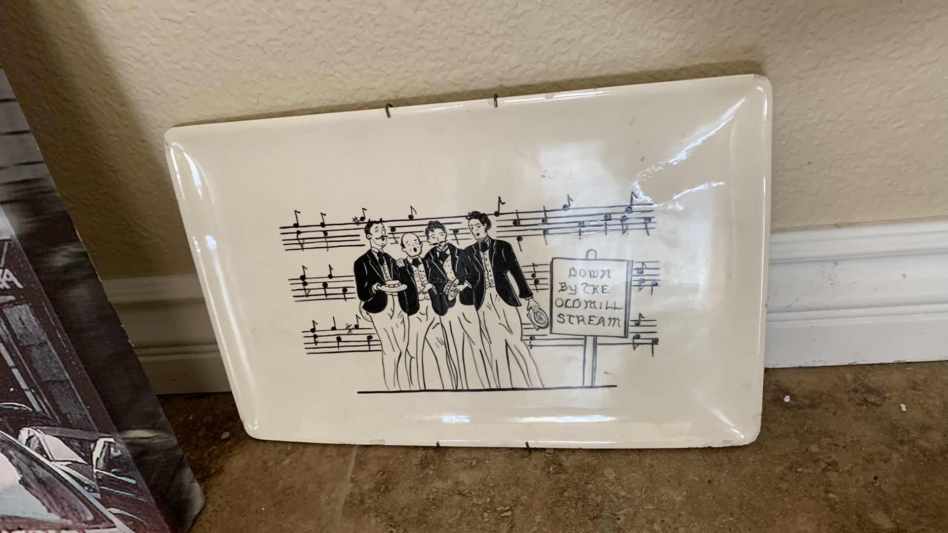 Photo 1 of CITY LANDSCAPE PRINT 20” X 28”, AND A VINTAGE WALL HANGING PLATE 13” X 9”