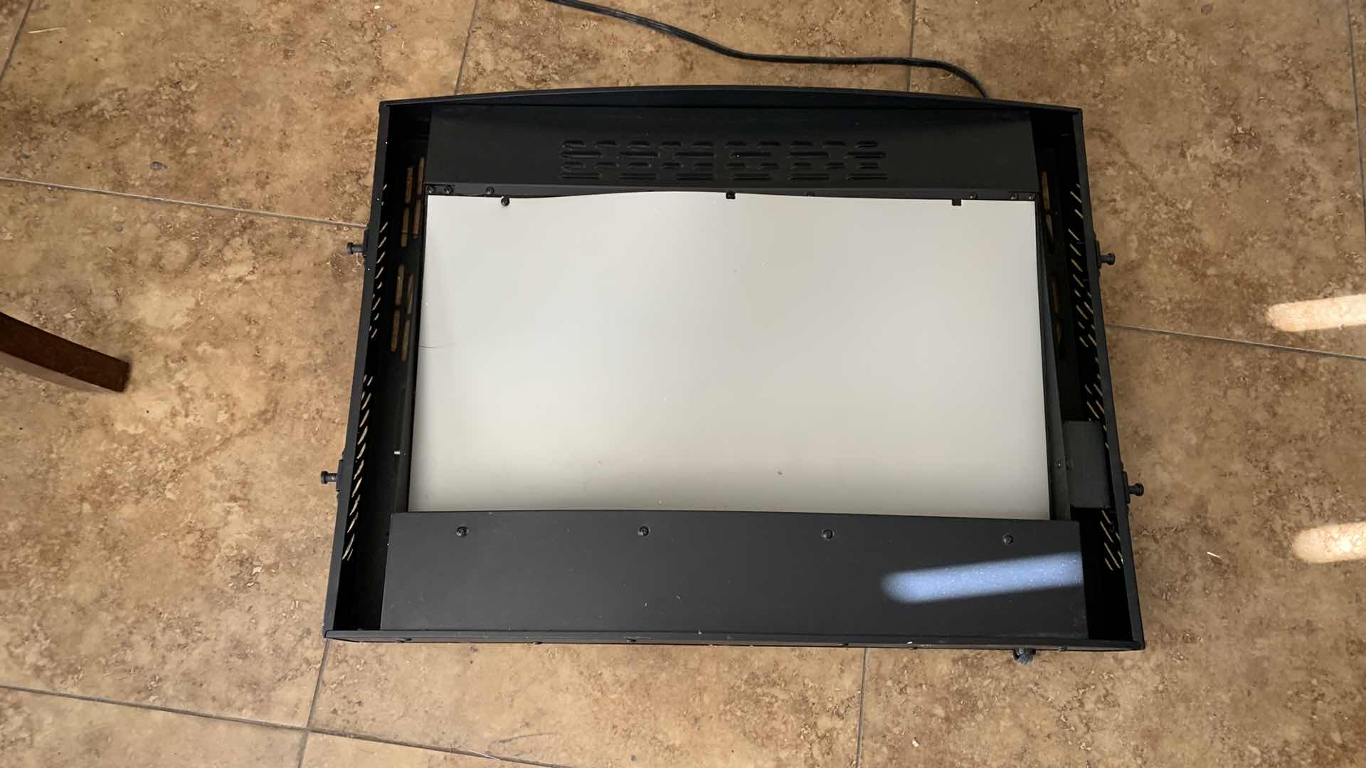 Photo 1 of ELECTRIC FIREPLACE WITH HEATER AND REMOTE CONTROL 35” X 22” SCREEN SIZE, CHIMNEY HOLE MOUNT SIZE