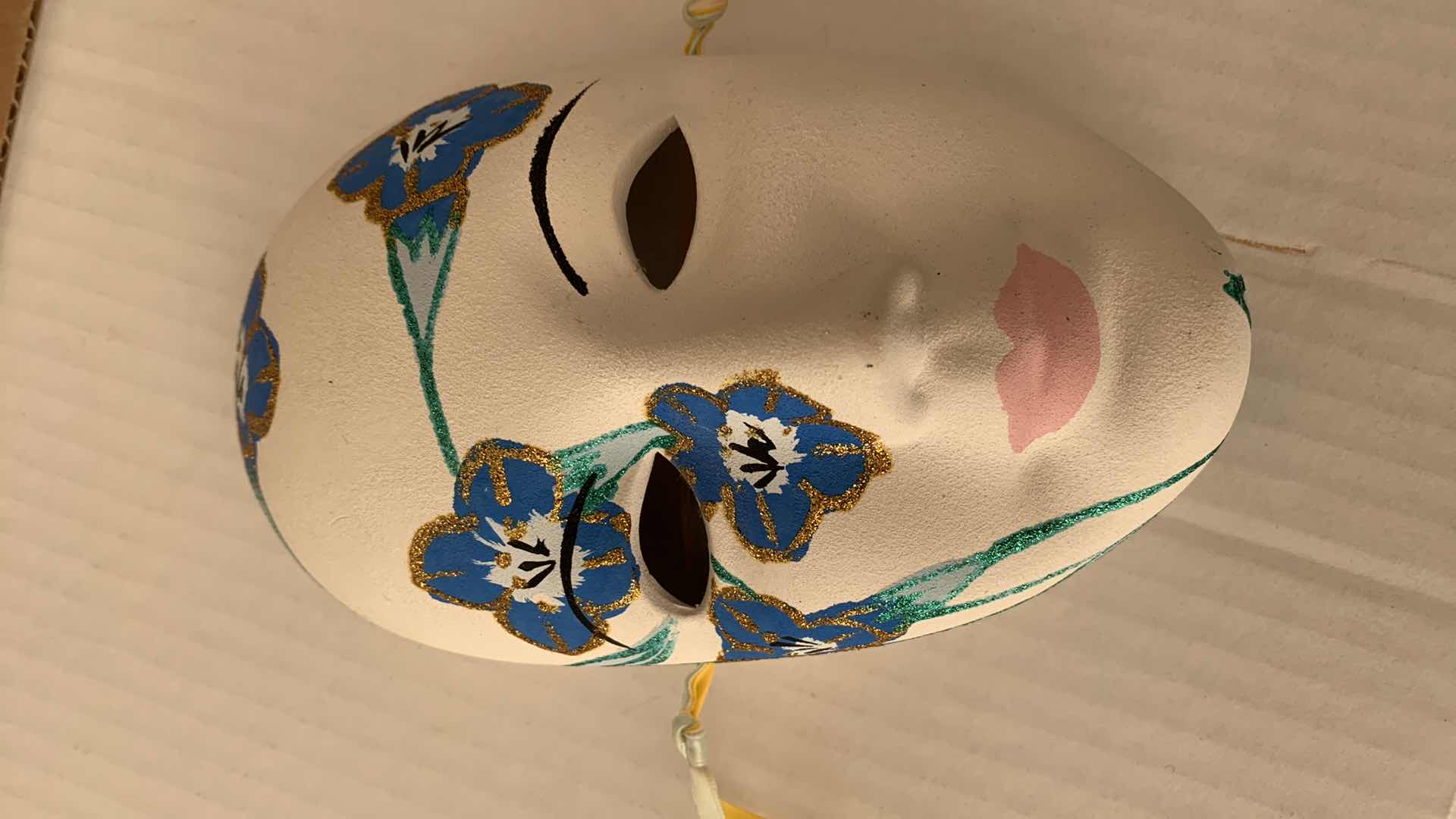 Photo 1 of HARLEQUIN HAND PAINTED MASK 7” TALL