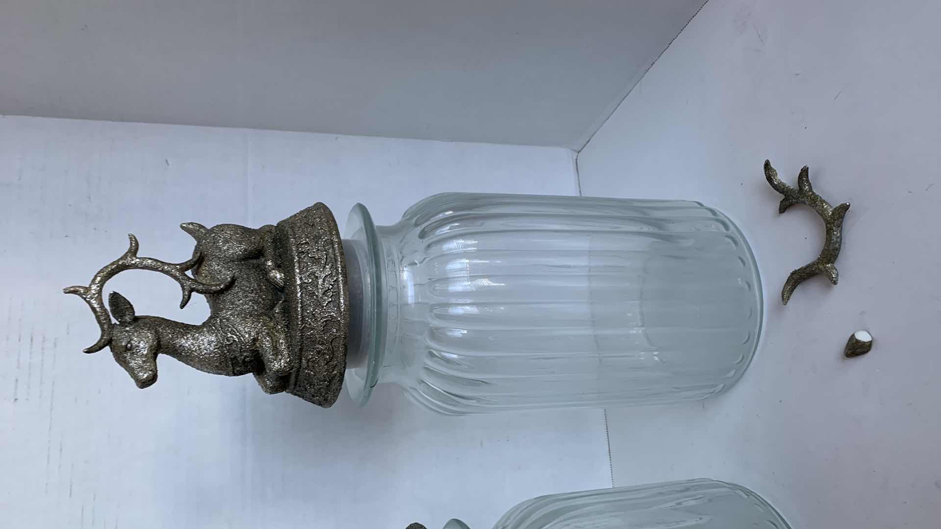 Photo 1 of 2-CHRISTMAS REINDEER INSPIRED COOKIE JAR TALLEST IS 17”